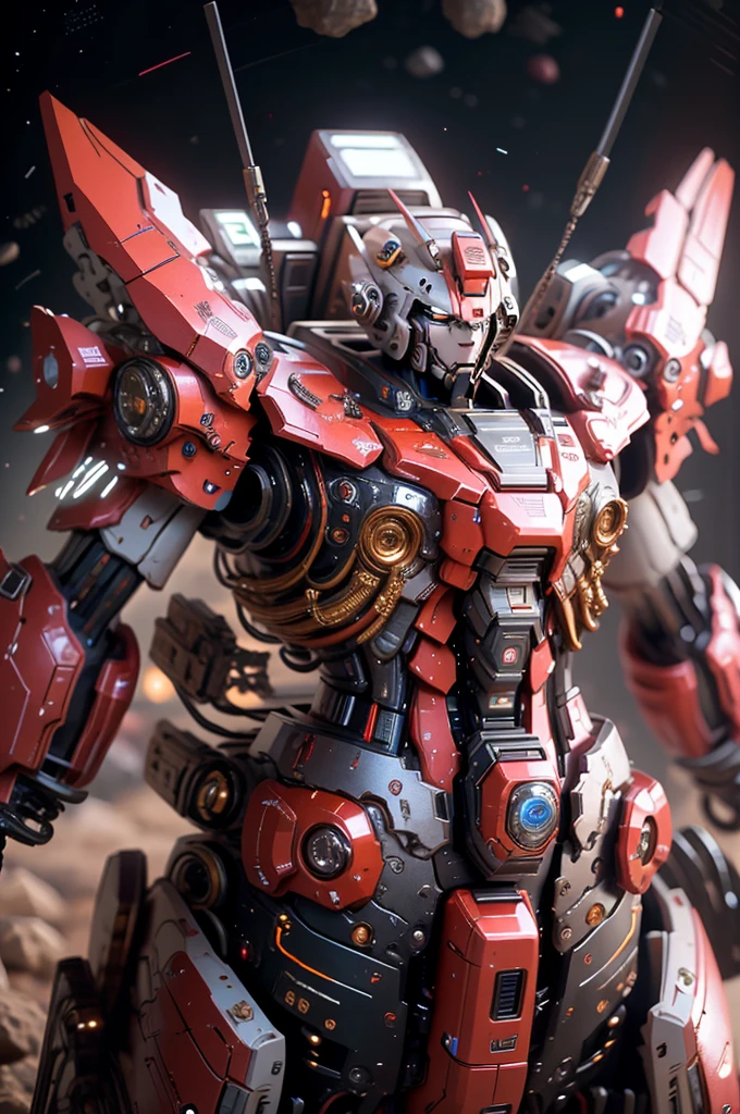 best quality, 8k, high resolution, giant humanoid robot in space, mecha, sharp focus