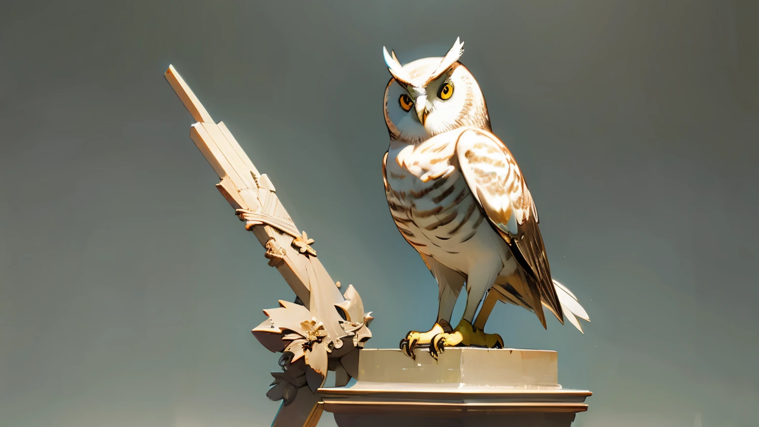 owl,sacred,sculpture,Blank Background
