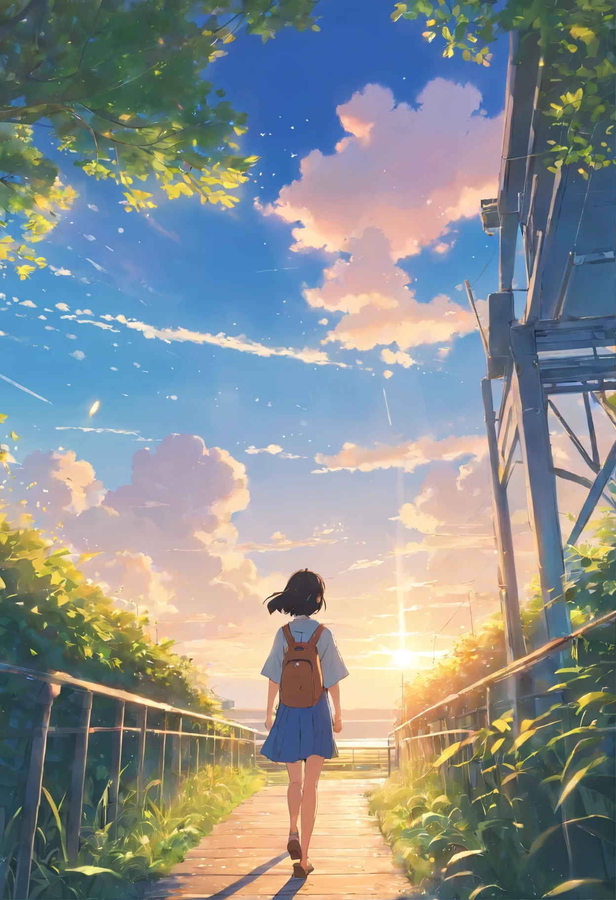 Environment、The countryside is wonderful.makoto shinkai、Masterpiece, best quality、Unreal Engine, Greg Rutkowski, Reusch, Radz, Beeple, Makoto Shinkai and Lois van Baar, Ilya Kubushinov, Rossdraw, Tom Bagshaw, Alfonse Mucha, Global Illumination, Detailed and Complex Environment