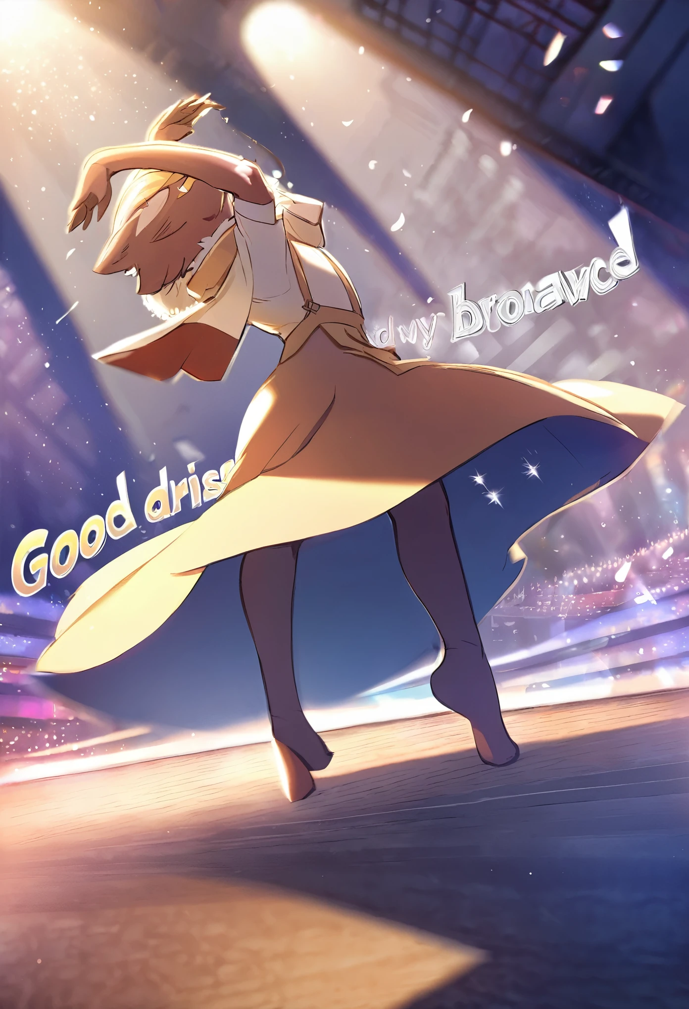 top quality, best quality, High-quality illustrations, masterpiece, detailed background, Broadway musical, dancer, absurdres, perfect anatomy, good lighting, cinematic shadow(kemono, furry anthro)(sound effects, motion blur),