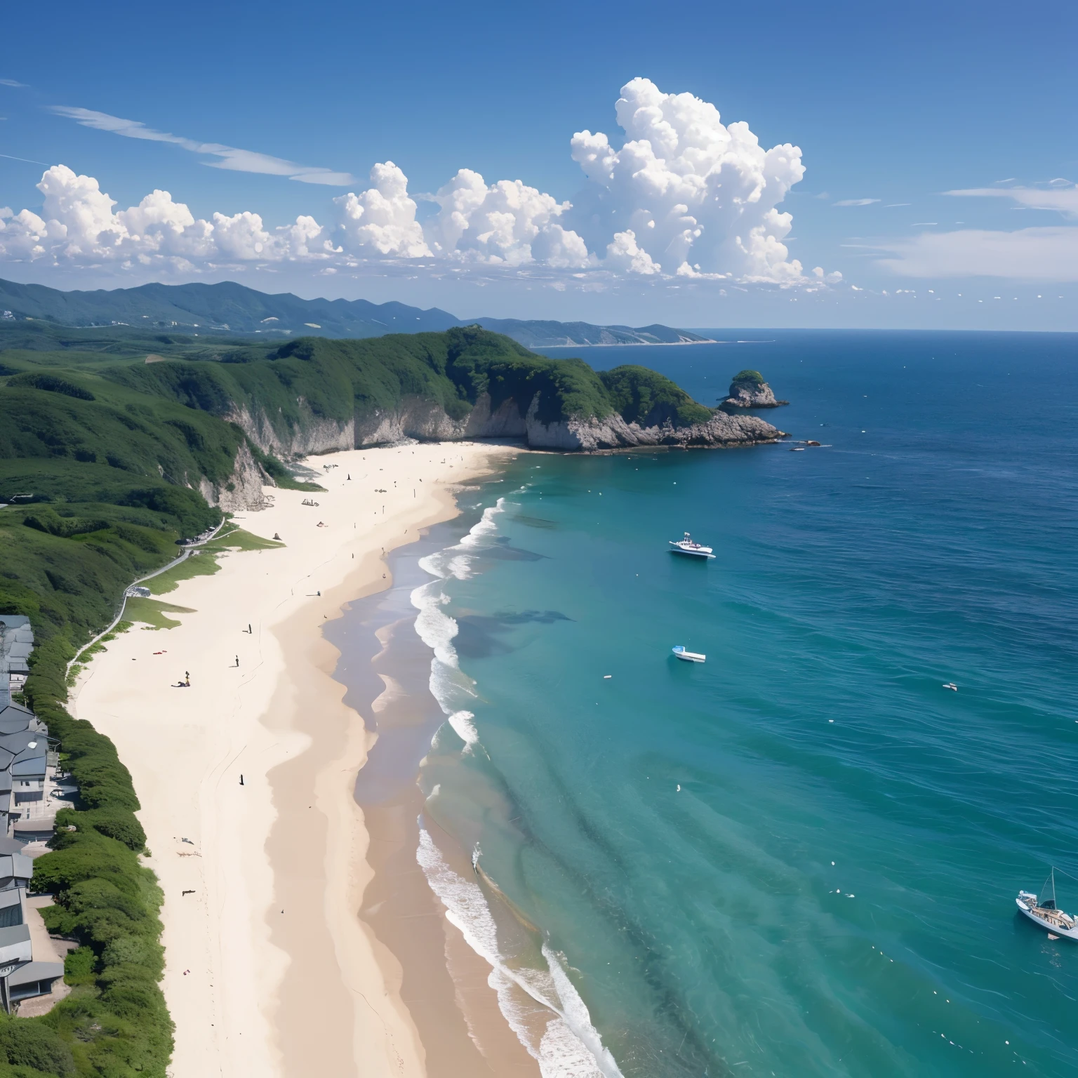 Miyazaki manga，pure scenery，The sea in summer