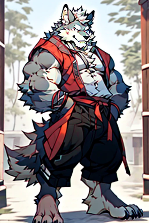 solo, male, werewolf, ((mature and older werewolf with muscular and bulky, burly build)), canine, facial hair covering a black beard, blushing, chest and stomach hair, smiling with happiness, grey fur covering his fluffy body and fluffy legs, splayed legs spread wide, laid on his back, looking directly at the viewer, facing viewer in a passionate and raw display, nude, big penis proudly on display, bedroom setting.
This solo male werewolf exudes maturity and power with his muscular build and burly stature. The grey fur covering his body.
