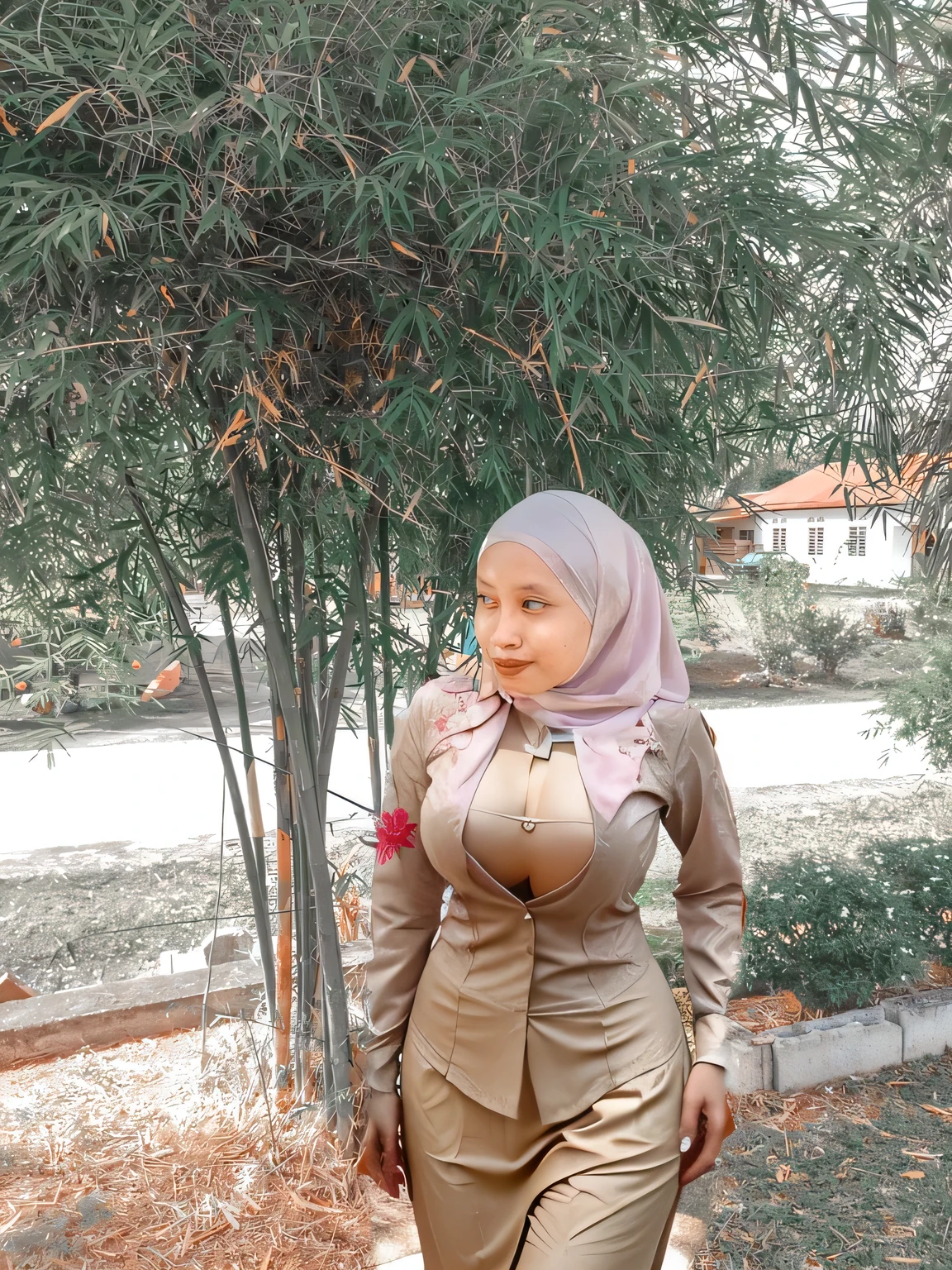 open kebaya shirt , luged  , hijab