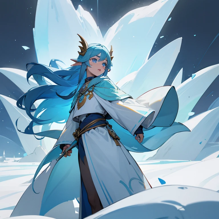 Anthropomorphic standing furry little wolf,adolable, Light:Extreme light and shadow,(anthr(Full Body Furry,Head bust close-up, Silvery-white hair,Large silvery-white ears,Big blue eyes,The mouth is slightly larger,White fur,Reddish skin ,Sky blue eyes, Silvery-white hair:1.0), (long canines、Thick light blue cape,White fur trims:1.2),(the night、lawns)) ,((Deep in the dark forest at night,glowworm,solo,solo person)),((the detail)),(depth of fields),(Sell moe),(standing on your feet))
