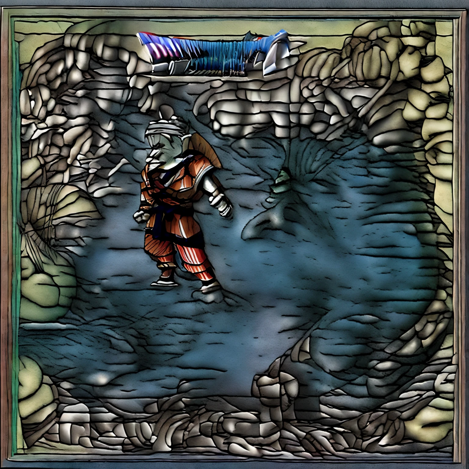 ((Warrior with dragon features)) ((ropa de color negro y verde oscuro)) ((Rasgos faciales similares a Psaro de Dragon Quest IV)) ((He is 185 centimeters tall)) ((mechones de cabello frontales como los de Vegetto de Dragon Ball)) ((con un pendiente en forma de argolla en el lado izquierdo de la nariz)) ((a dragon skull on the left shoulder))