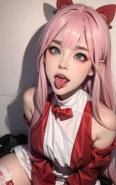 1 girl, (sticking out her tongue out), (tongue), Ultra-high resolution, Realistic, highest quality, 8k resolution, masterpiece, Cat ear, choker, garter belt, Garter Straps, latex, Swimwear, Tank top, faceのクローズアップ, (アヘface), Kneel, ah、face, Please open your mouth wide, Stick out your tongue to receive, put one hand in mouth, Ecstasy, (faceに白い精子がかかる), faceを上げて, Shooting from above, (White semen dripping from the mouth), tongueが出ている, (White sperm accumulation on the tongue), Ecstatic expression, a large amount of white semen in the mouth, I&#39;Iは非常に分厚い茶色のフランクフルトを手に持っています, Suck a very thick brown frankfurter, Biting into a thick brown sausage, A huge amount of white semen comes out of the tip of a very thick brown frankfurter, White sperm on the chest, Delicate fingertips, Complex fingertips, The dark brown mountain jaw is sucked deep into the throat., White sperm leaks out from the gap., drainage of water from the crotch, a large amount of sperm in the body,, Massive Creampie, Browsing Caution, roll one’s eyes back, look up, Zero Two