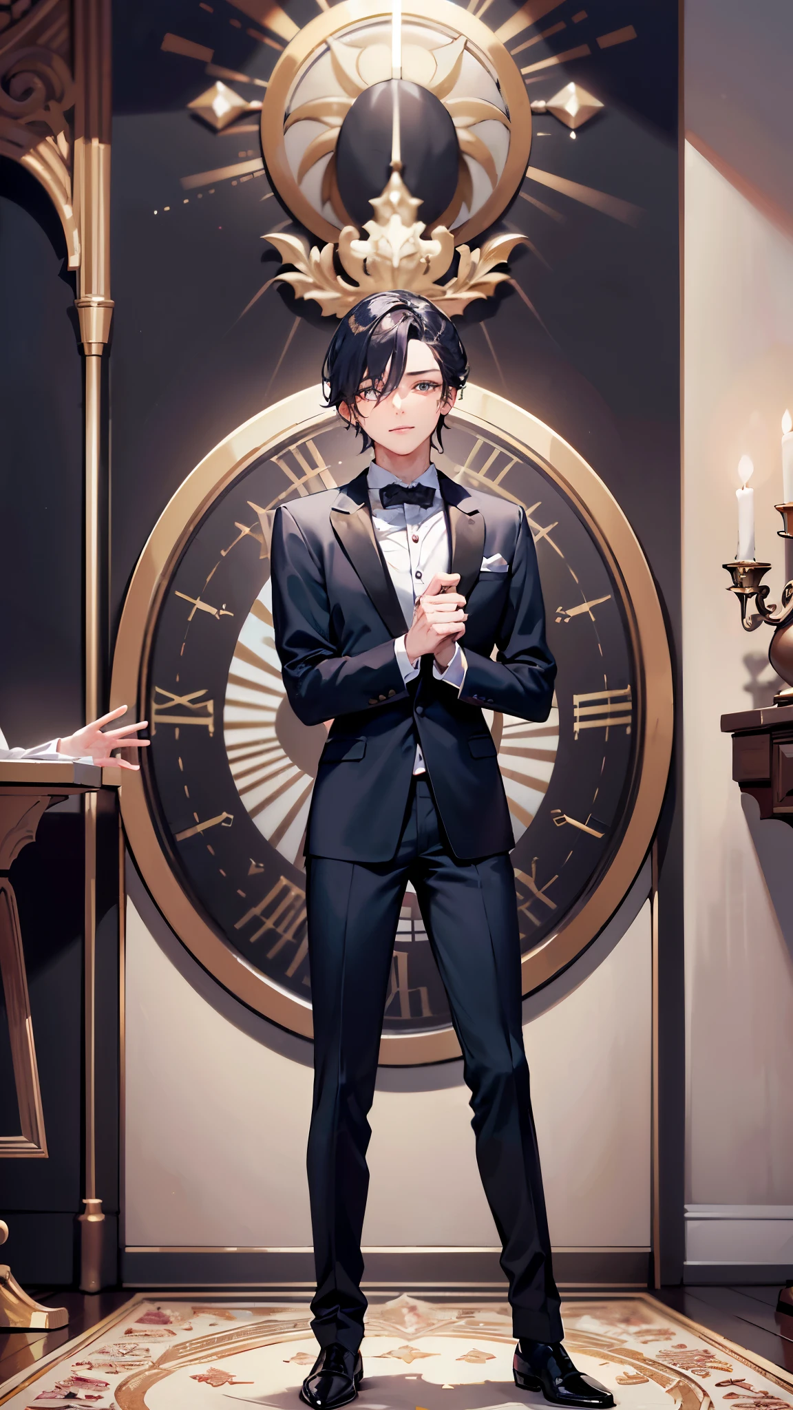 (Masterpiece:1.8,best quality,ultra-detailed:1.8,lively god,extremely detailed eyes:1.8,face:1.8,body:1.8,finger,legs:1.8,perfect masterpiece fanart), 1 man in an epic tuxedo, holding a cane
# Artwork 1.8,Best quality,Extremely detailed eyes1.8,Extremely detailed face 1.8, Body 1.8,finger,Leg 1.8, Perfect Masterpiece Fan Art), A man in an epic tuxedo,Hold a cane