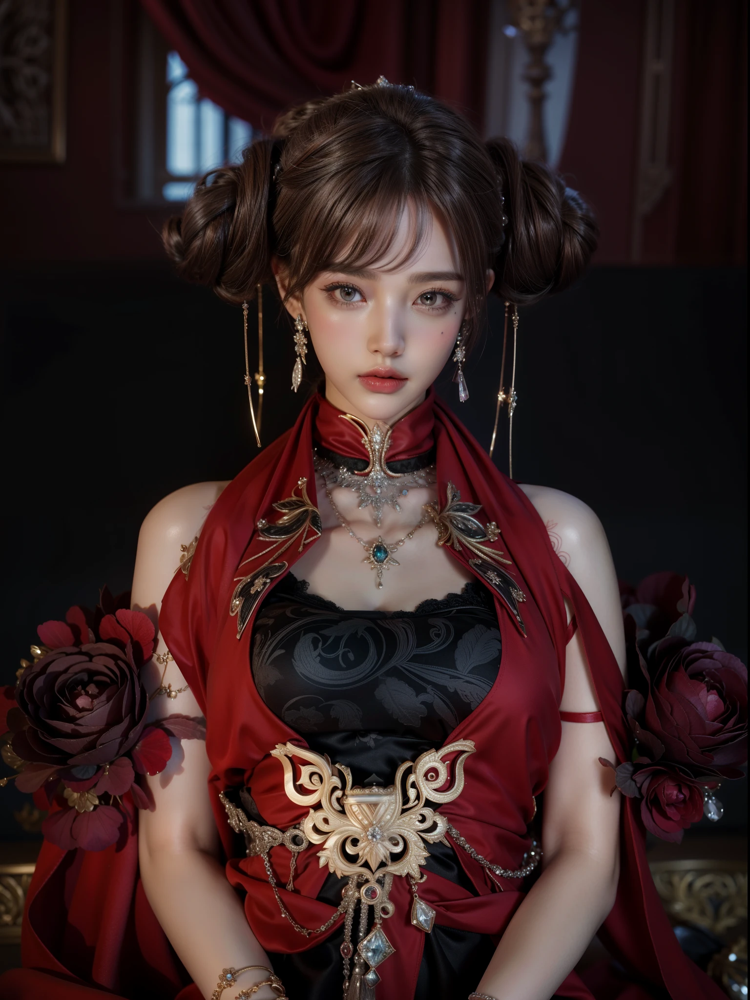 Royal sisters,Exquisite eyes,Snow Queen,Put the crown on your head,Detailed facial expressions body,tall and big,Gorgeous,Leg length,4K,HD,Sensual,Translucent lace,白皙The whole picture,Pretty Face,Little cherry mouth,Beautiful and delicious(3D Royal sisters),The whole picture,Glossy Gel Coat,Queen in luxurious dress,Crystal Gem Crown,Necklace jewelry,Black tattoo(whole body),The tattoo is very three-dimensional,Gorgeous and intricate tattoo designs,tattoo queen,8k超HD,Ultra-clear portrait,bride