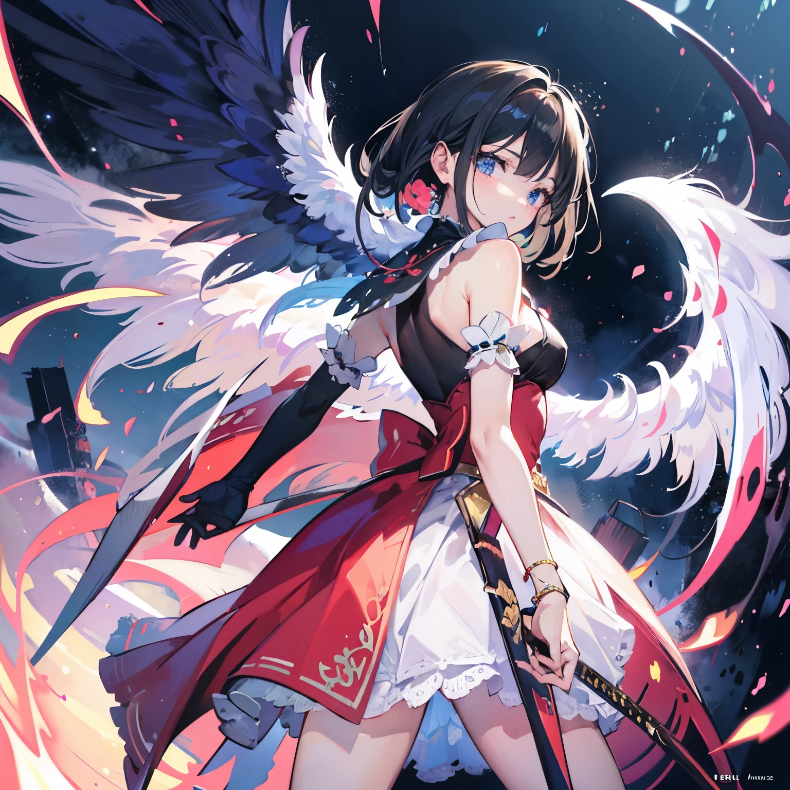 With wings and a sword、Anime girl standing in front of a fire, 4K Manga Wallpapers, Angel Knight Girl, anime art wallpaper 4k, anime art wallpaper 4k, anime art wallpaper 8k, 4k anime wallpaper, Anime Style 4k, anime wallpaper 4k, anime wallpaper 4k, Amazing anime 8k, Spectacular artwork of anime, Anime fantasy artwork