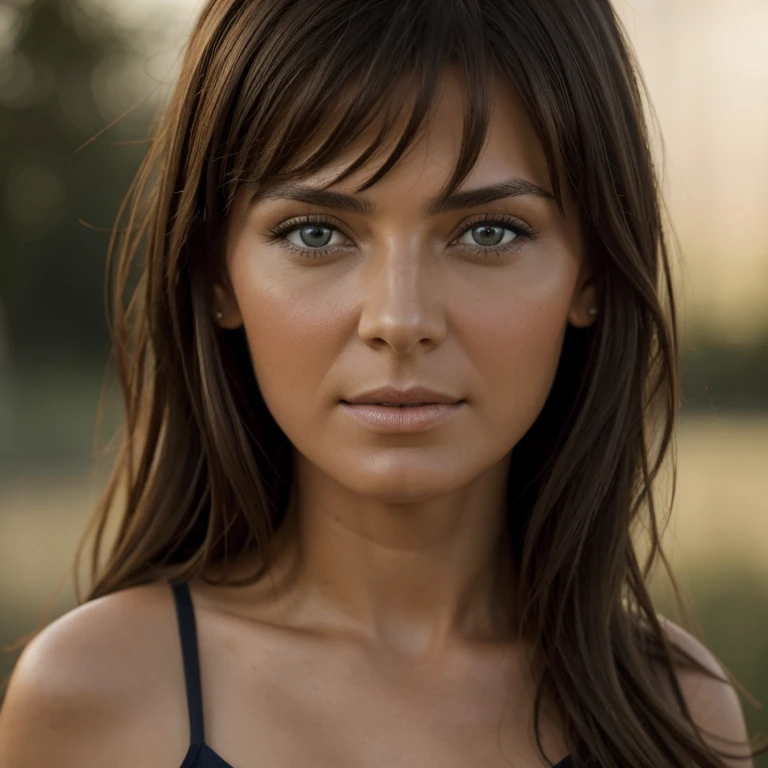 (chef-d'artwork:1.3), (8k, photorealistic, Photo brute, best quality: 1.4), (1fille), A woman with brown hair, yeux scintillants, 40 ans, beau visage, (realistic face), (Cheveux noirs, cheveux longs:1.3), belle coiffure, realistic eyes, Beautiful detailed eyes, (realistic skin), Belle peau,