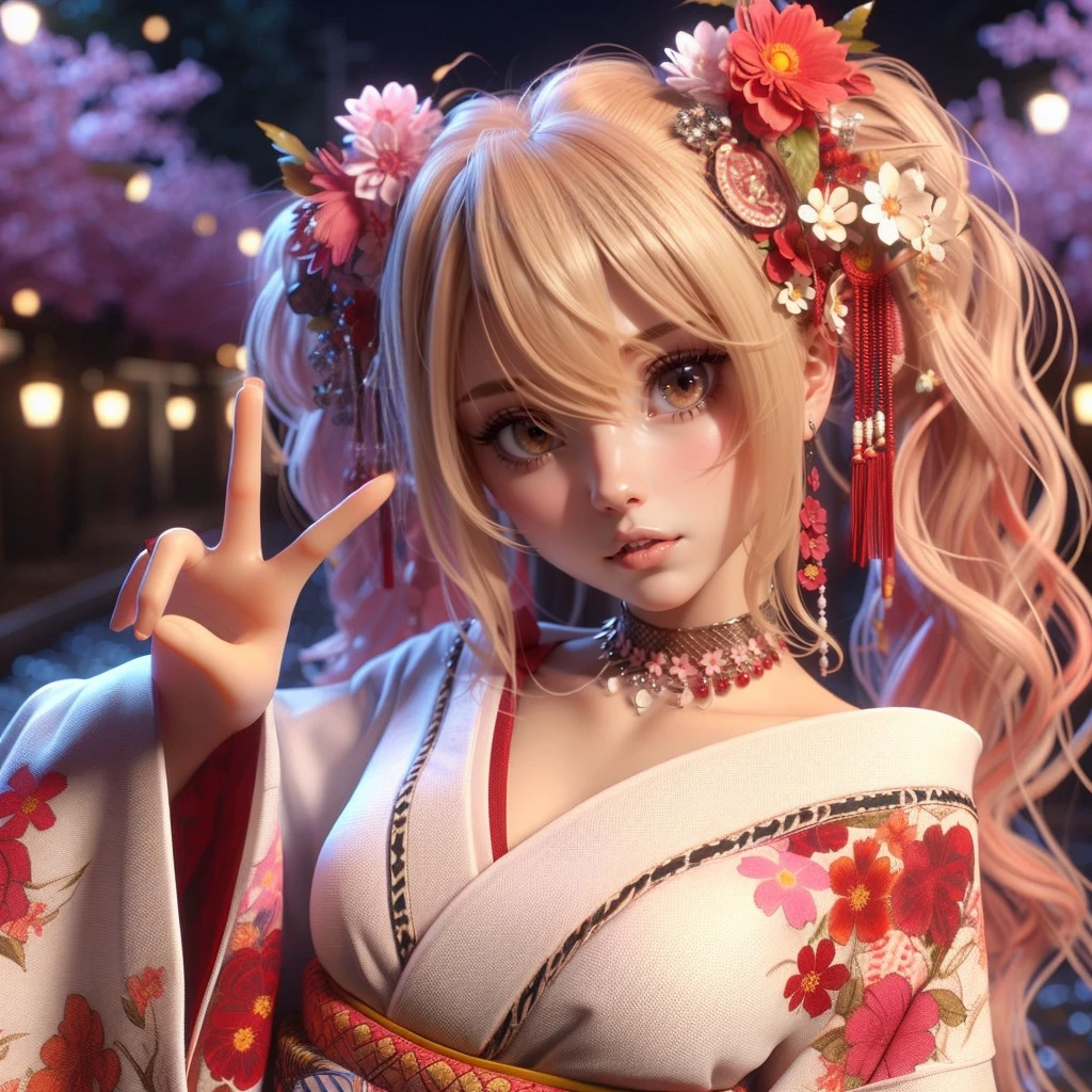 Anime girl with long hair and flower headdress posing for a photo, Anime Styled 3d, Trending on cgstation, render of a cute 3d anime girl, 3d anime girl, 3D Anime Real, Anime Style. 8k, Realistic Anime 3D Style, Photorealistic anime girl rendering, Complex and gorgeous anime CGI style, 🌺 society