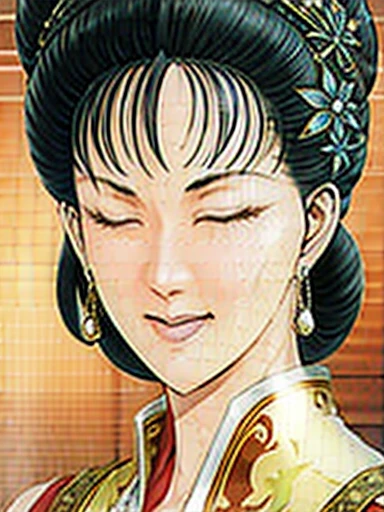 NSFW,Perfect Face,Suikoden,Mrs. Lin,Large areola、Full nudity、Full Body、Thick pubic hair、Cloudy semen overflows from the female genitals、Pubic hair of the same color as the hair、Messy Hair、With eyes closed and panting