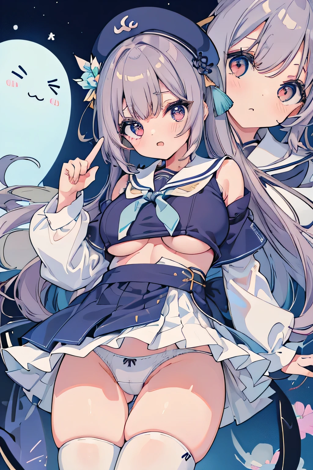 (highest quality:1.4)、High resolution、Detailed Background、(Detailed beautiful face:1.4)、Anatomically correct、(Depict the normal number of fingers:1.2)、(Detailed facial expressions)、Realistic、Beautiful fingers、Beautiful, smooth skin、age beauty、(Huge breasts:1.3)、Perfect body line、Attractive thighs、brown hair、cute hair color、Long Hair、Show off your attractive armpits、Excited、Cowboy Shot、
A short white sailor shirt made of sheer material、White sailor collar、Pleated mini skirt、
White knee-high socks、Sexy panties、String Panties、No bra、No sleeve、(Underboob:1.3)、With legs apart、In the toilet、
(((Looking up at a squatting beautiful girl from a close-up angle:1.5)))、
Squat down、Crouched down close-up angle、In the toilet、
(close-up underwear From below), From below, Are standing, Ass Focus、looking at me with cold eyes、sexual expression、Panty shot、Panty shot、Attractive big buttocks、cute、cameltoe