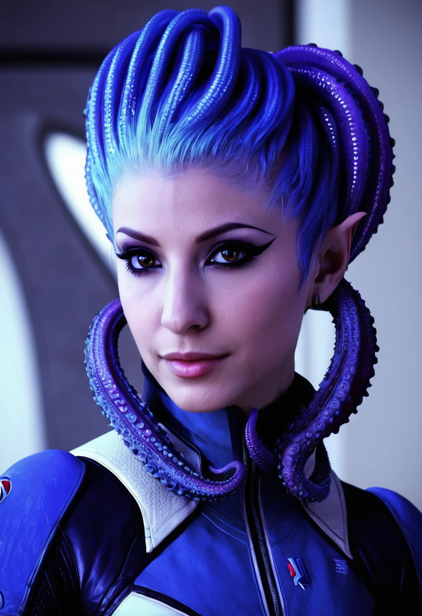 pretty, junge Asari, Hair tentacle-like, Mass Effect, Citadel