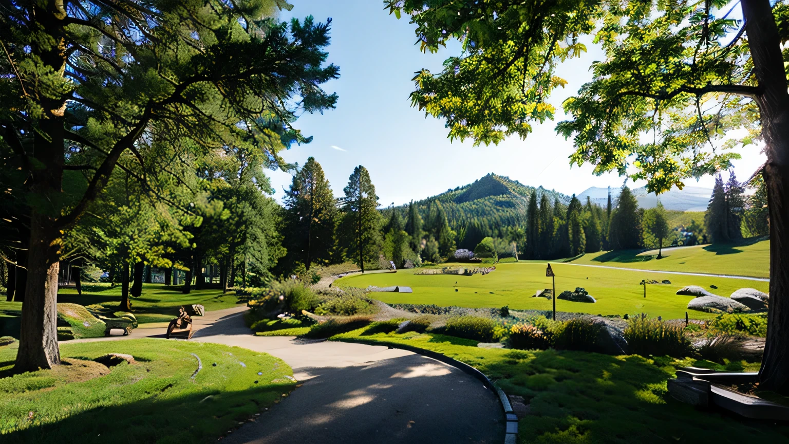 Mountain wilderness。Green grass sunshine