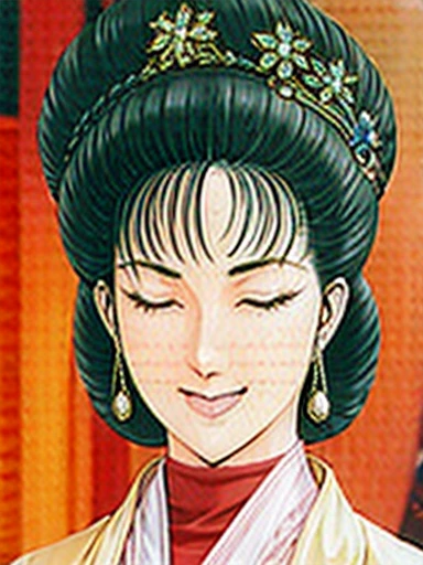 NSFW,Perfect Face,Suikoden,Mrs. Lin,Large areola、Full nudity、Full Body、Thick pubic hair、Cloudy semen overflows from the female genitals、Pubic hair of the same color as the hair、Messy Hair、With eyes closed and panting、Undressing