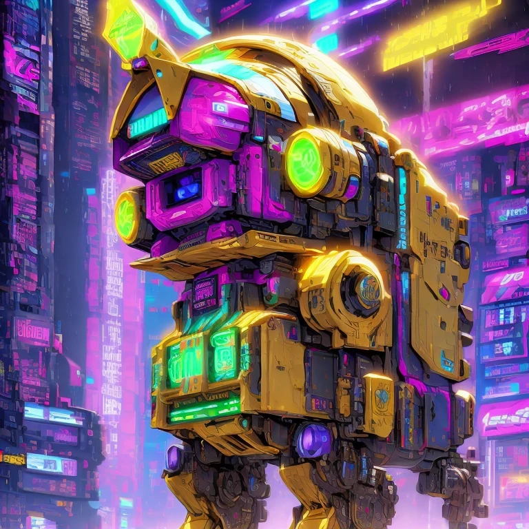 （(Tilt-Shift)）(Telephoto)Close ups of robots with a star at the top, female robot mech leader, ocean punk mech, animal fuse, digital cyberpunk - anime art, animal art, rodent mech, neon scale and robot technology, mecha hunting dog, anime large mech robot, internet me, cyberpunk Picchu, digital cyberpunk anime art, partially glowing robot with purple background, internet me, in style of Beppur, （Half 1：60）（Second dimension model atmosphere）cyberpunk Picchu, style hybrid mix of Beppur, 3 d render Beppur, cute and exquisite epic robot, Beppur masterpiece, cyberpunk art style Yellow mecha, Beppewrur!!, Network Steam Punk 16 K ，3 D Head Glow, Purple Background Robot Close Ups Nertu work Me, in style of Bep pursr, Cyberpunk Pikachu, style hybrid mix of euepr4pur, 3D render Beprpur, Cute and Exquisite Epic Robot, Beppur Masterpiece, Cyberpunk Art Style, Yellow Mech, Beppur!!, Network Steam Punk 8 k 3 d