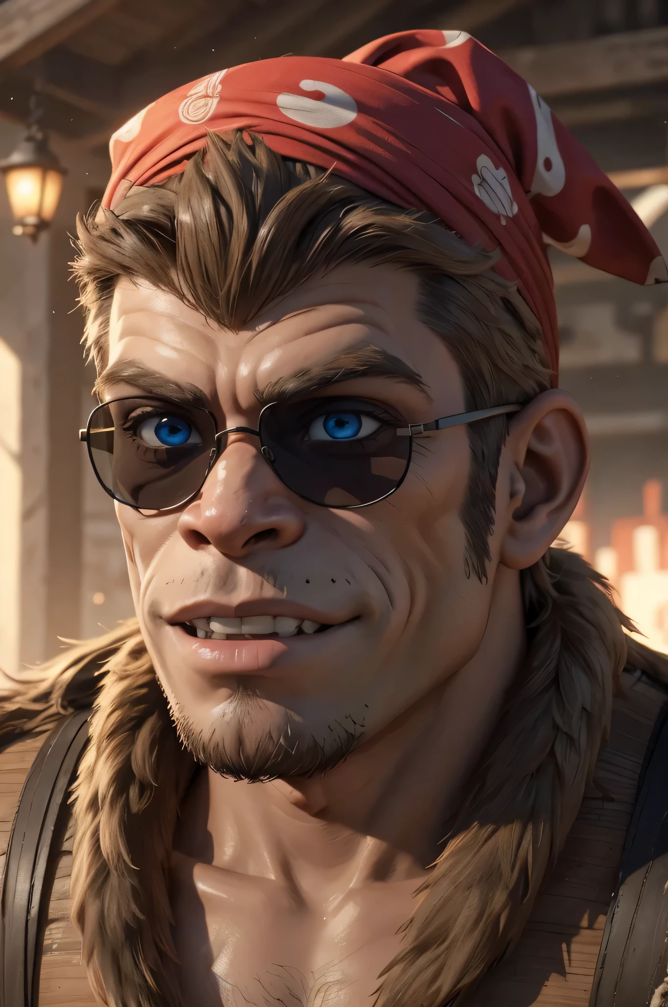 (detailed face and eyes:1.3),
funkong,1boy,monkey,furry,no humans,sunglasses,bandana,grin,
Ultra-detail,(highres:1.1),best quality,(masterpiece:1.3),cinematic lighting,