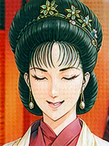 NSFW,Perfect Face,Suikoden,Mrs. Lin,Large areola、Full nudity、Full Body、Thick pubic hair、Cloudy semen overflows from the female genitals、Pubic hair of the same color as the hair、Messy Hair、Mouth open、With eyes closed and panting、Undressing