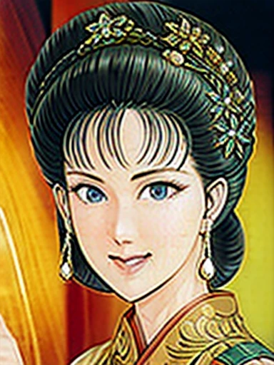 {best quality}, {very aesthetic}, {ultra-detailed}, {best illustration},NSFW,mature female,Perfect Face,Suikoden,Mrs. Lin,{full_nude},{full_body},big breast,big nipple,Pubic hair of the same color as the hair,Eyes downcast,skinny, Undressing, sex, girl lying on the bed,chinese traditional style bed,