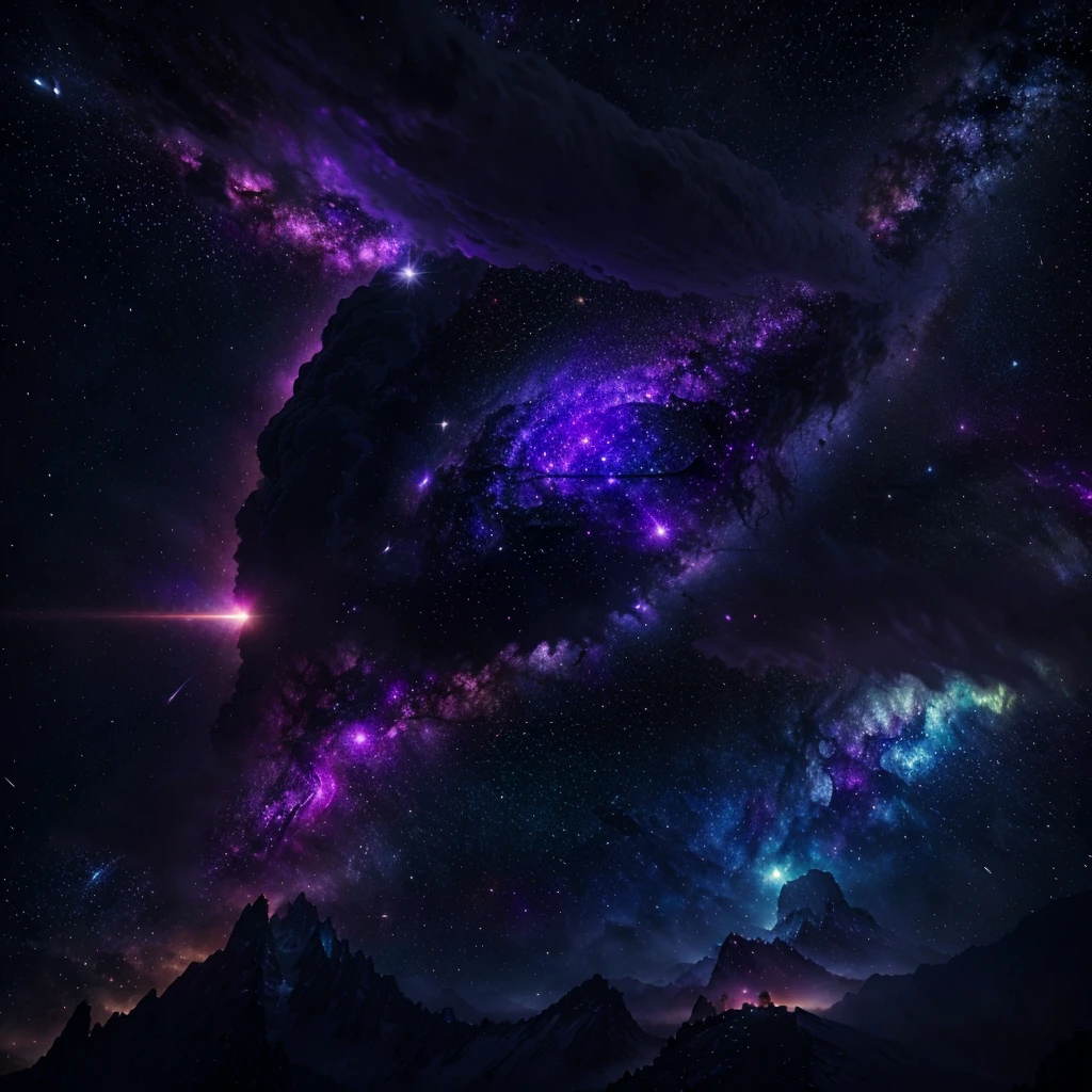 purple epic cosmic storm, com fundo de nebulosa, (hiper-realista), (obra de arte), Interestelar, Galaxy, 8k --altura 768, protetor de tela impressionante