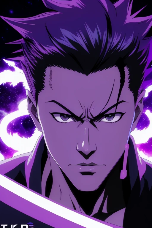 um close up de um personagem de anime homem roxo e preto com um fundo roxo, emitindo aura roxa maligna, badass anime 8 k, Tetsuo futurista, Anime Wallaper, an epic anime of a energy man, anime epic artwork, papel de parede anime 4k, 4 k manga wallpaper, hd anime wallaper, Tetsuo, Akira, aura roxa, postura de luta, fogo, sorriso mal, psicopata, psychotic, maligno, cabelo longo, anime desenho, energia, raios