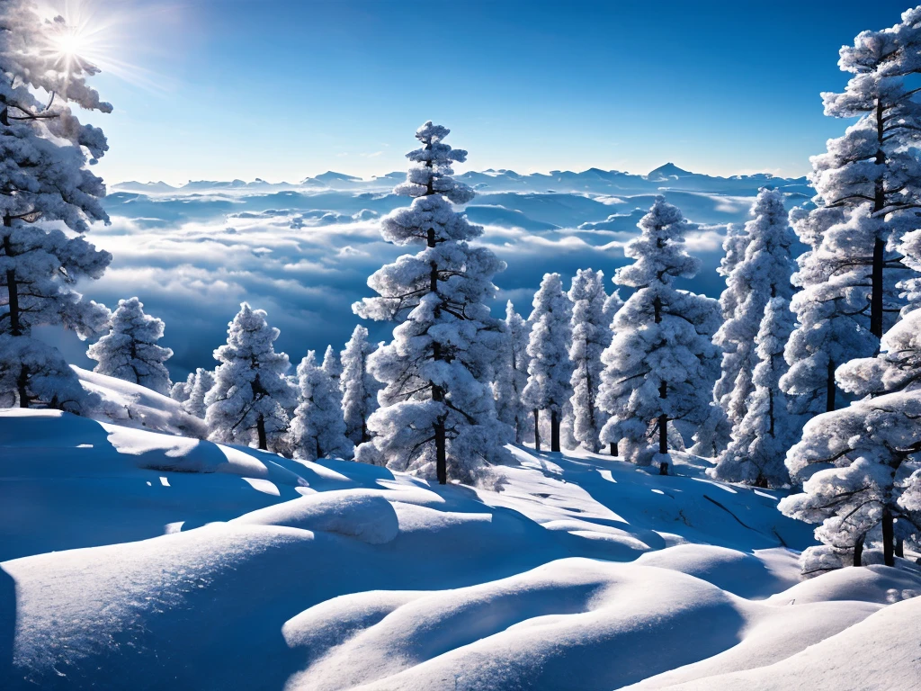 Rime:2.0,snowy days,Snowy forests,(Rime in Jilin, China)