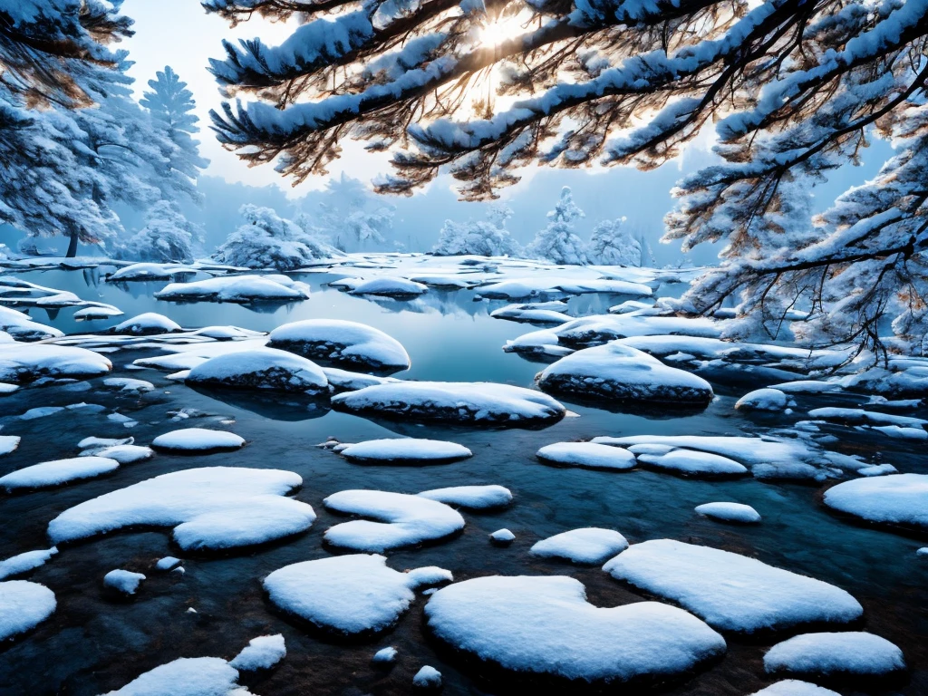 Rime:2.0,snowy days,Snowy forests,(Rime in Jilin, China)