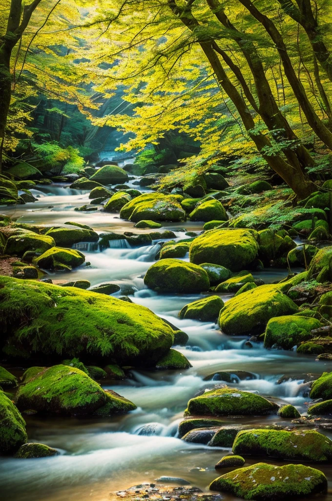 A breathtaking nature scene, illuminated by the gentle touch of soft light, evoking a sense of tranquility and serenity. The vibrant colors and intricate details captured in this photo create a realistic portrayal of the natural world, instilling a deep belief in the beauty and harmony of our planet.