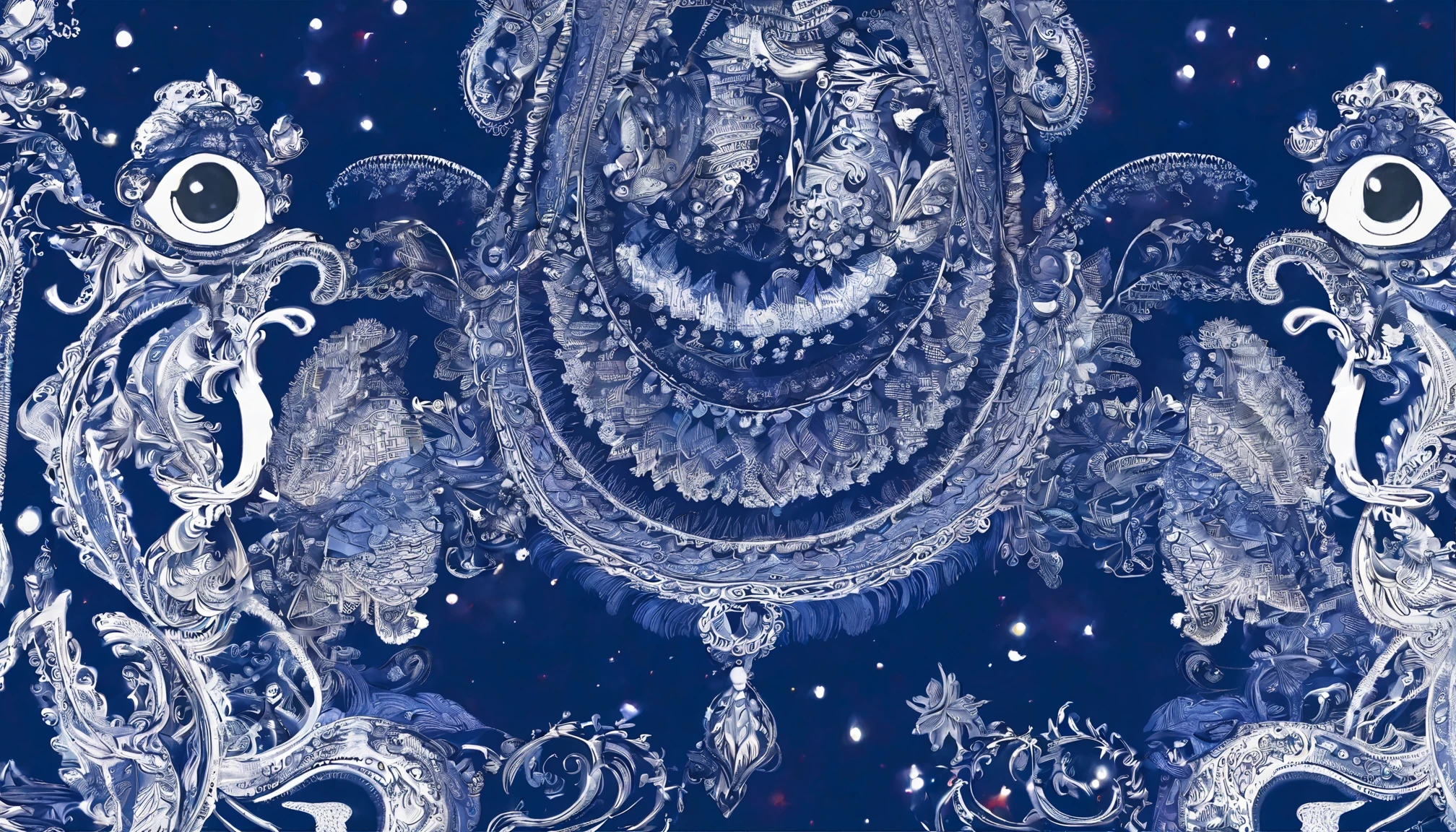 a close up of a blue and white scarf print fabric, scarf, Paisley, scarfs, textile print, black scarf mask, cotton fabric, blueprint, stars and Paisley filled sky, Greek fabrics, Indigo Mysterious Pattern, turn around, dark blue, detailed cloth, by Leila Faithful, !!Fair!!, indigo background, Blue cloth,Ultra HD,masterpiece