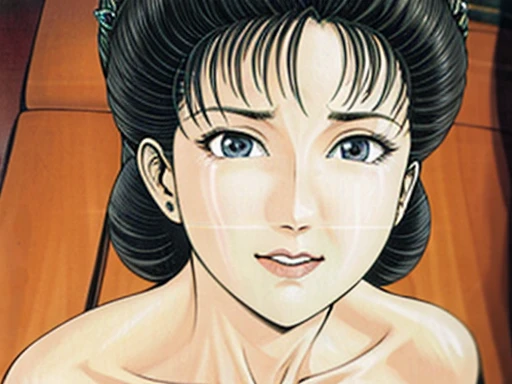 {best quality}, {very aesthetic}, {ultra-detailed}, {best illustration},NSFW,mature female,Perfect Face,Suikoden,Mrs. Lin,{full_nude},{full_body},big breast,big nipple,Pubic hair of the same color as the hair,Eyes downcast,Sobbing in frustration,skinny, Undressing, sex, girl lying on the bed,chinese traditional style bed,