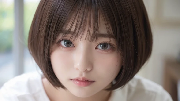 (Bob Cut Hair:1.2),(Wearing a blouse:1.2),1 girl,Japanese,21 years old,(Small breasts:1.3),(highest quality,masterpiece:1.3,超A high resolution,),(Very detailed,Caustics),(Realistic:1.4,RAW shooting,)Ultra-Realistic Capture,Very detailed,High resolution 16K human skin close-up。 Natural skin texture、,pores、、、、、、、、、It must be detailed enough to be easily identifiable。 Skin tone is even and healthy looking。 Use natural light and color, Sad expression, Looking at the camera, Perfect dynamic composition, Inside the church