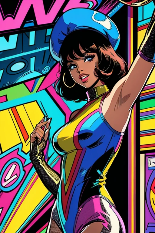 disco funk dancefloor seventies club disco retro vintage 70's comics dancing people
