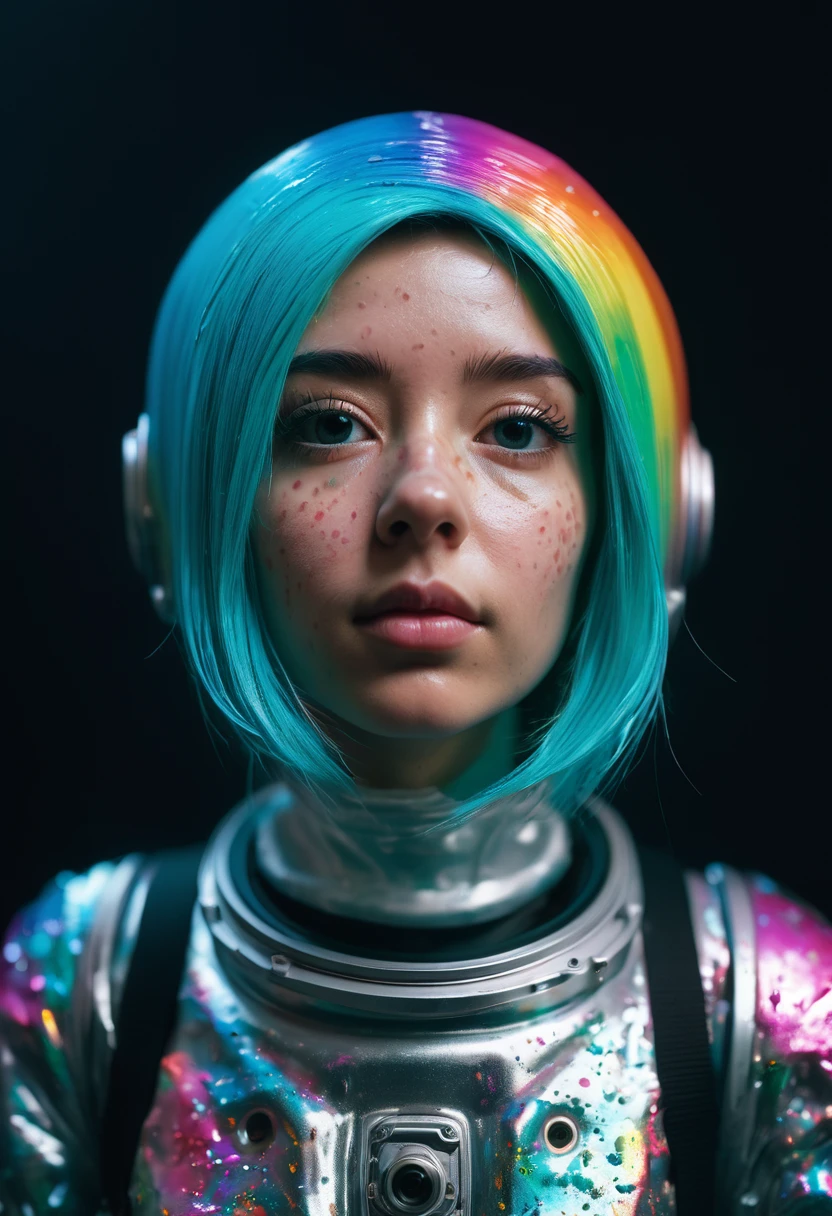 8K, ARTISTIC photogrAphy, best quAlity, mAsterpiece: 1.2), A (potrAit:1.2) Don Bluth Style ASTRONAUT nude pink Toon Doll, full body RAW candid cinema, cyan hair, 16mm, color graded portra 400 film, remarkable color, ultra realistic, sad admosphere, dark lighting, oppressive atmosphere, depressive colors, kodak portra 400, photograph,r, Natural Light, Pinhead lighgts, blur reflection, Brush Strokes, Smooth, abstract, Splatter, Oil On Canvas, rainbow colors, fractal isometrics details bioluminescens : a stunning realistic photograph of wet bone structure, 3d render, octane render, intricately detailed, titanium decorative headdress, cinematic, trending on artstation | Isometric | Centered