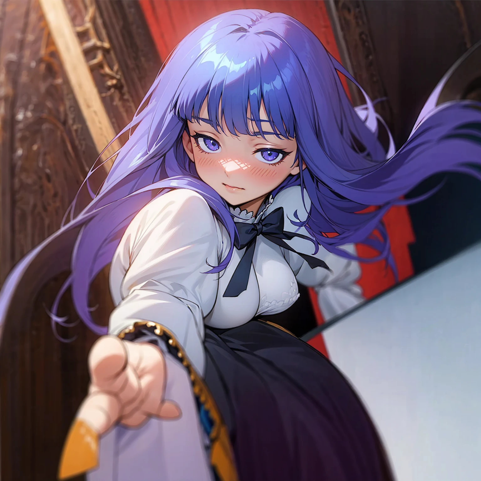 Frederica Bernkastel Breasts close up blush Portrait facial expression