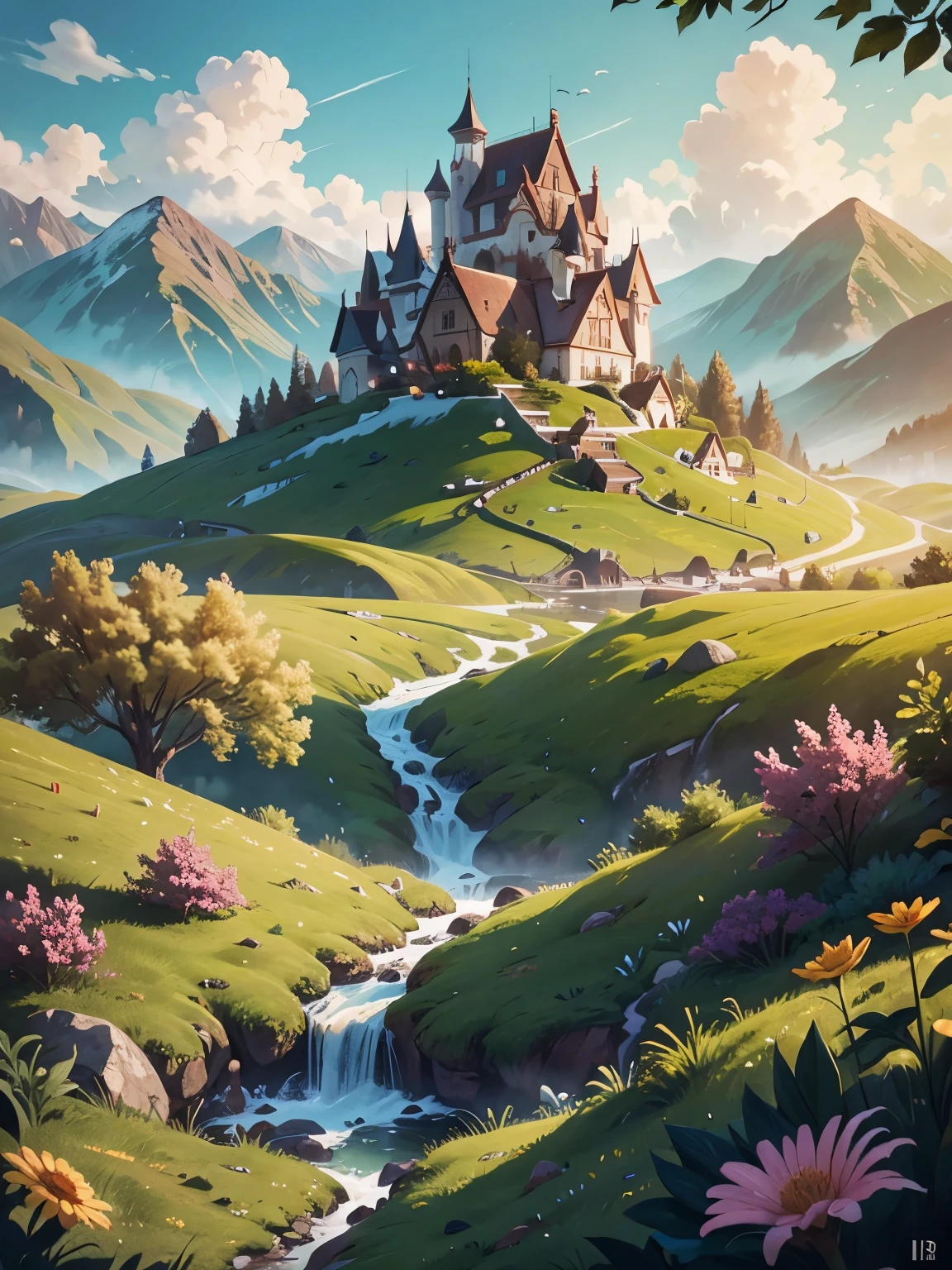 (best quality, 8K, high resolution, masterpiece), ultra detailed, a beautiful countryside ,winning photo,