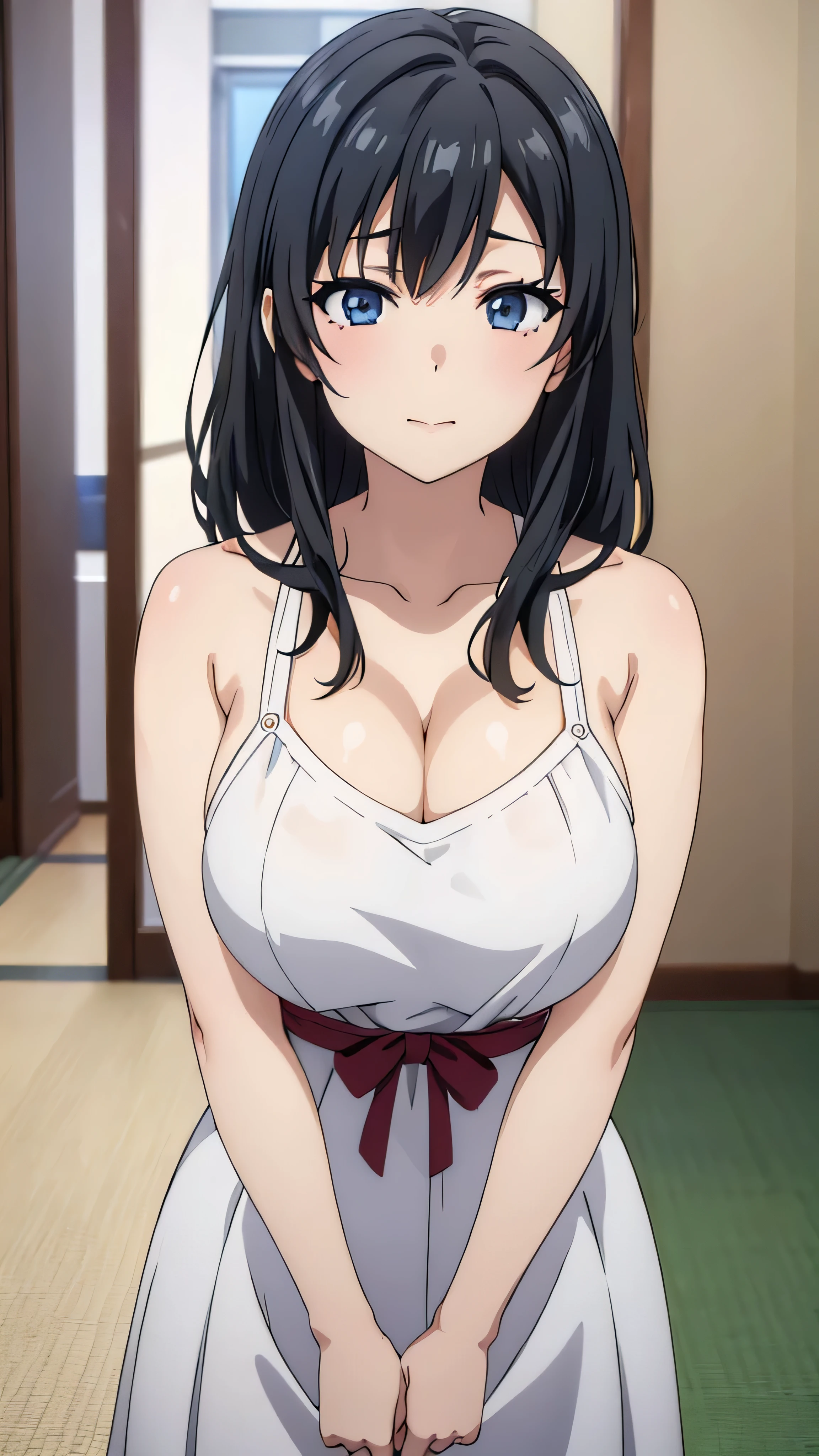 (((masterpiece))),fuyumi itadori, Anime girl characters, 1girl, solo, looking at viewer, medium hair, cleavage, closed mouth, collarbone,Naked, tall girl, horny, big ass, beautiful face,Charming,  anime visual of a cute girl, screenshot from the anime film, & her expression is solemn, ahegao face, in the anime film, in an anime, anime visual of a young woman, she has a cute expressive face, still from anime, perfect breasts, she is tall, All bodies visible, ahegao face, the face is ahegao, she is horny, A perverted face, she so perverted, she smile so perverted, hd picture, 4k quality, details of the face is so good, bigger breasts,