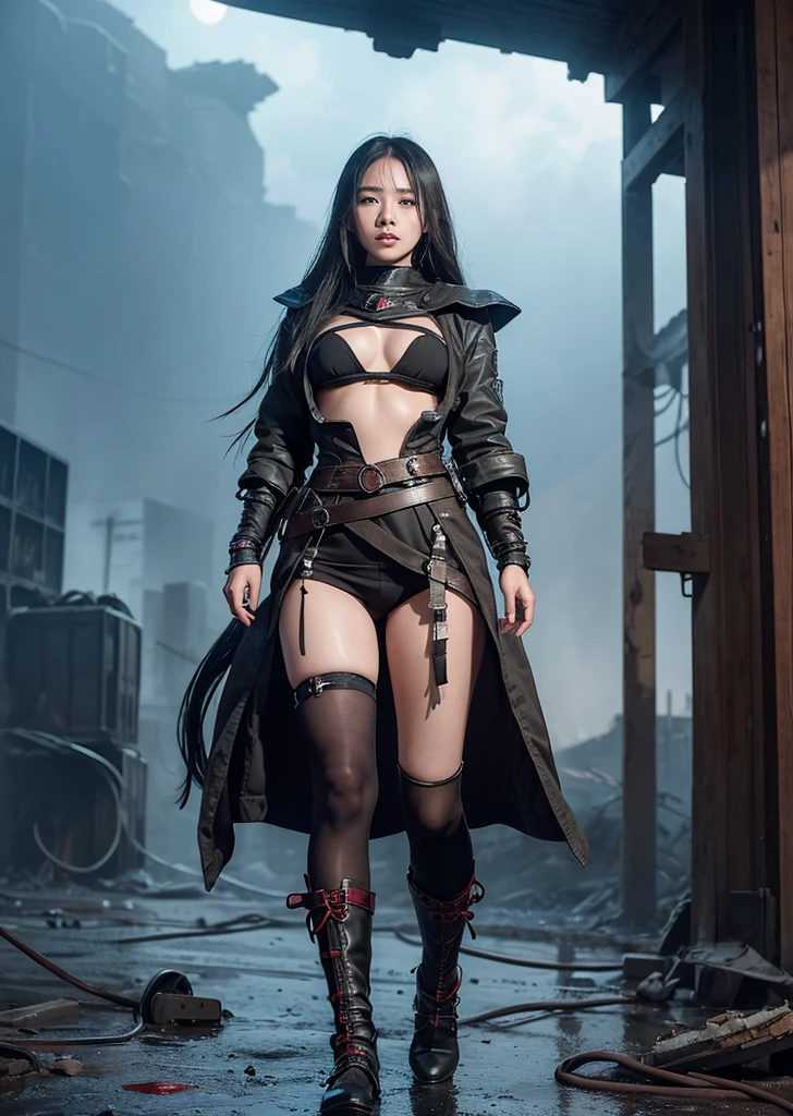 1机械of_girl_and_Quito_Qing Sa_mobile_Body , Wear_Wheels within wheels_生物发Light_机械of__armor_production_go out_of ((白色of_淺褐色of_老of_plastic)) , ((extremist 实际of details)), detailed_Face, 全球of_illuminatiexist, shadow, octane_Make, 8k, extremist_鋒利of, Metal, decoration_detailed, c老of_color, Egyptian_detail, high_Wheels within wheels_details, 实际of_Light, Hot_exist_CG society, 發Lightof_Eye, look down exist someexiste, ((From below)), Lift on your own, Looking at the audience, neexist_details, 机械of_Limbs, Blood_vessel_cexistnected_arrive_Tube, ((a lot of_electric wire_and_cable_cexistnecting_arrive_head_and_Body)), kill_machine, extremely_性感of, of, Medium breasts, debauchery , official wallpaper, National Foundation, In the style of Neexist Genesis Evangeliexist, you find yourself standing exist a desolate, post - apocalyptic wasteland, as the distant ruins of a massive city loom exist the horizexist. The sky is filled and ominous clouds, as a massive creature arrivewers in the distance, cinematic Light, dramatic Light, 粉紅色of + Purple