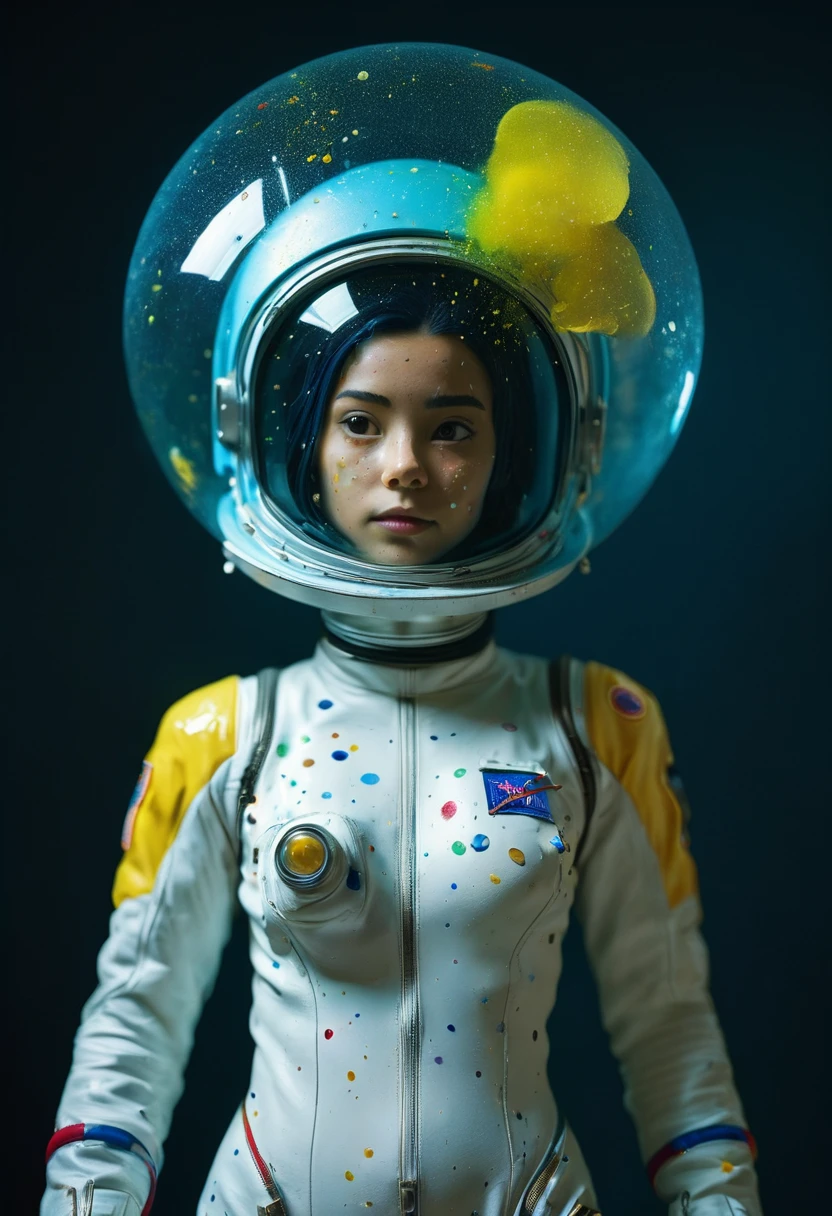 8K, ARTISTIC photogrAphy, best quAlity, mAsterpiece: 1.2), A (potrAit:1.2) Don Bluth Style ASTRONAUT nude yellow Toon Doll, full body RAW candid cinema, cyan hair, 16mm, color graded portra 400 film, remarkable color, ultra realistic, sad admosphere, dark lighting, oppressive atmosphere, depressive colors, kodak portra 400, photograph,r, Natural Light, Pinhead lighgts, blur reflection, Brush Strokes, Smooth, abstract, Splatter, Oil On Canvas, rainbow colors, fractal isometrics details bioluminescens : a stunning realistic photograph of wet bone structure, 3d render, octane render, intricately detailed, titanium decorative headdress, cinematic, trending on artstation | Isometric | Centered
