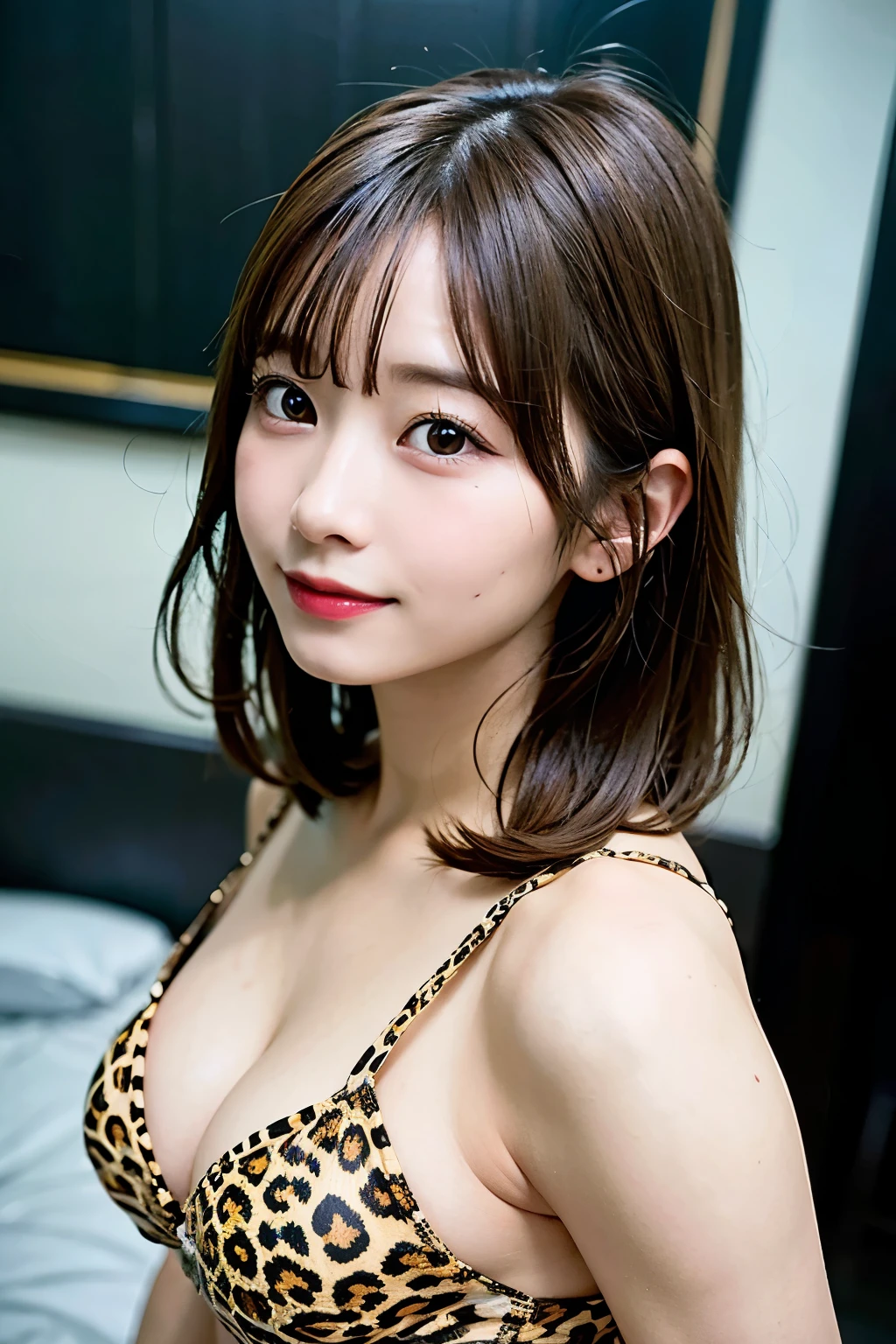 (Realistic)、、Completely naked,、Leopard print bra、leopard print panties、
、Posing for the photobook、Sexual pose、smile、
School,(8k, RAW Photos:1.2)Detailed face and eyes,最high quality, 超A high resolution, Very detailed ,Intricate details ,pretty girl , Light brown short hair、Inner Roll、soft cinematic light, Hyper Detail,Sharp focus, high quality,cinematic angle