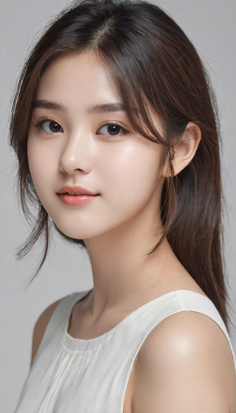fullbosy, 16k,beautiful girl , 18 years old,charming,solid blank background, clean face. By DL ⭕