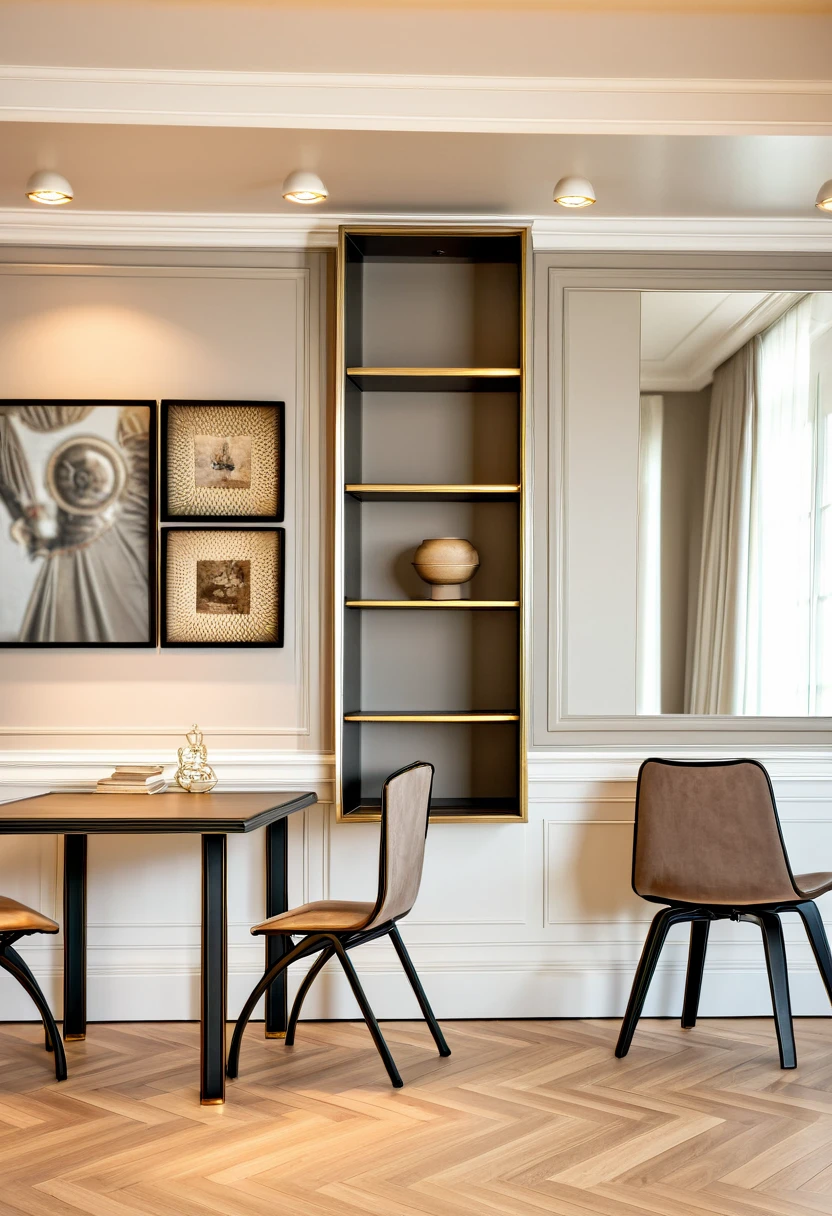 Raw photo,Masterpiece, high quality, best quality, authentic, super detail, soft lighting, high quality,
Interior, indoor, study rôim style neoclassical, ctai_int_neo,
Study chairs, mirrors, paintings, wooden tables, gray iron tables