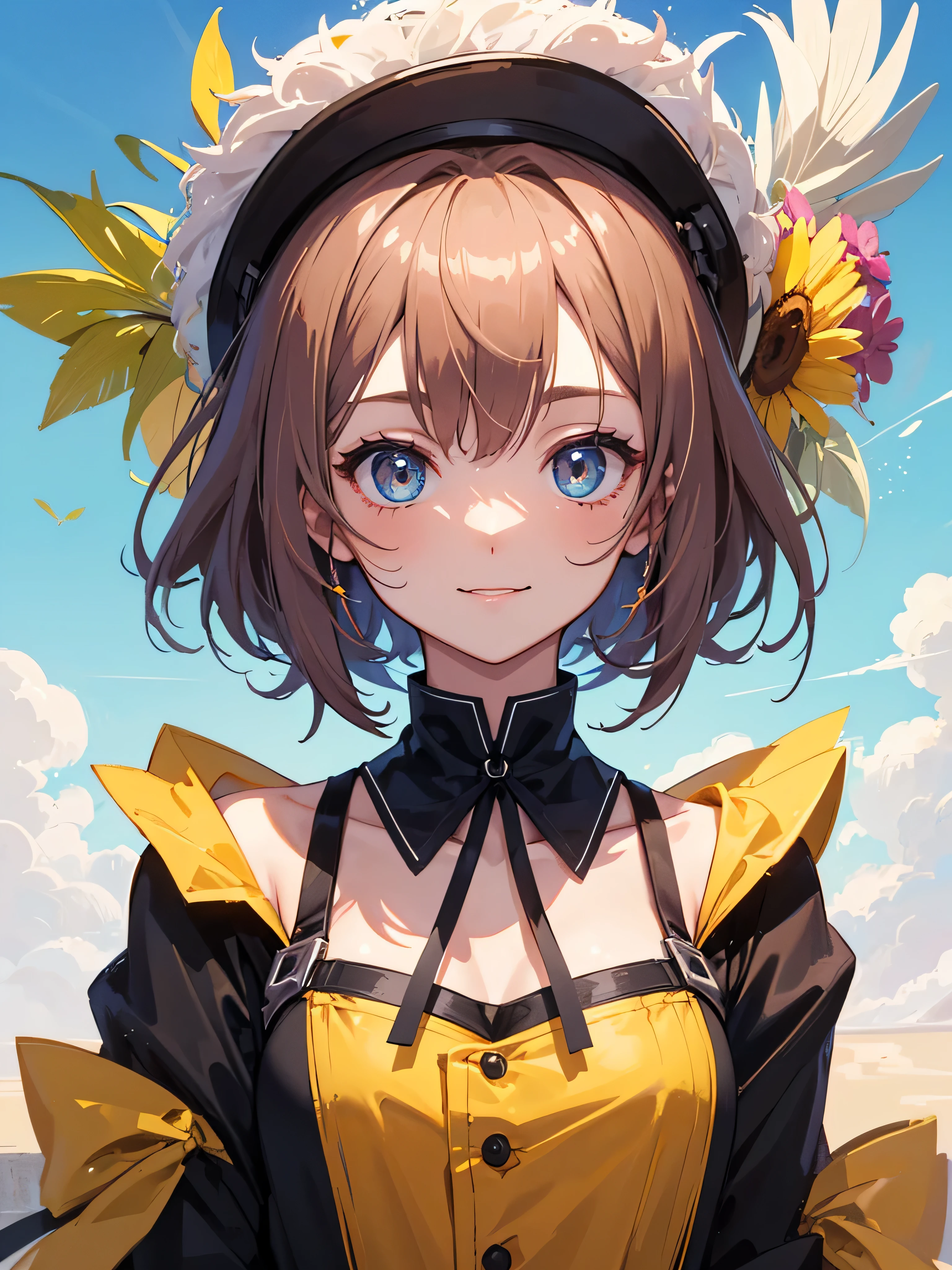 a beautiful figure of a portrait of a 16 years old anime girl with iconic colourful fashion,wear , Sparkling eyes,Greetings to the viewers, sunny day, gentle smile, Detailed luxury background, Depth of written boundary,front figure, close, 32K UHD Style, Colorful arrangements, colorful brushwork, I can&#39;t believe how beautiful it is, Ferrania p30, figure,