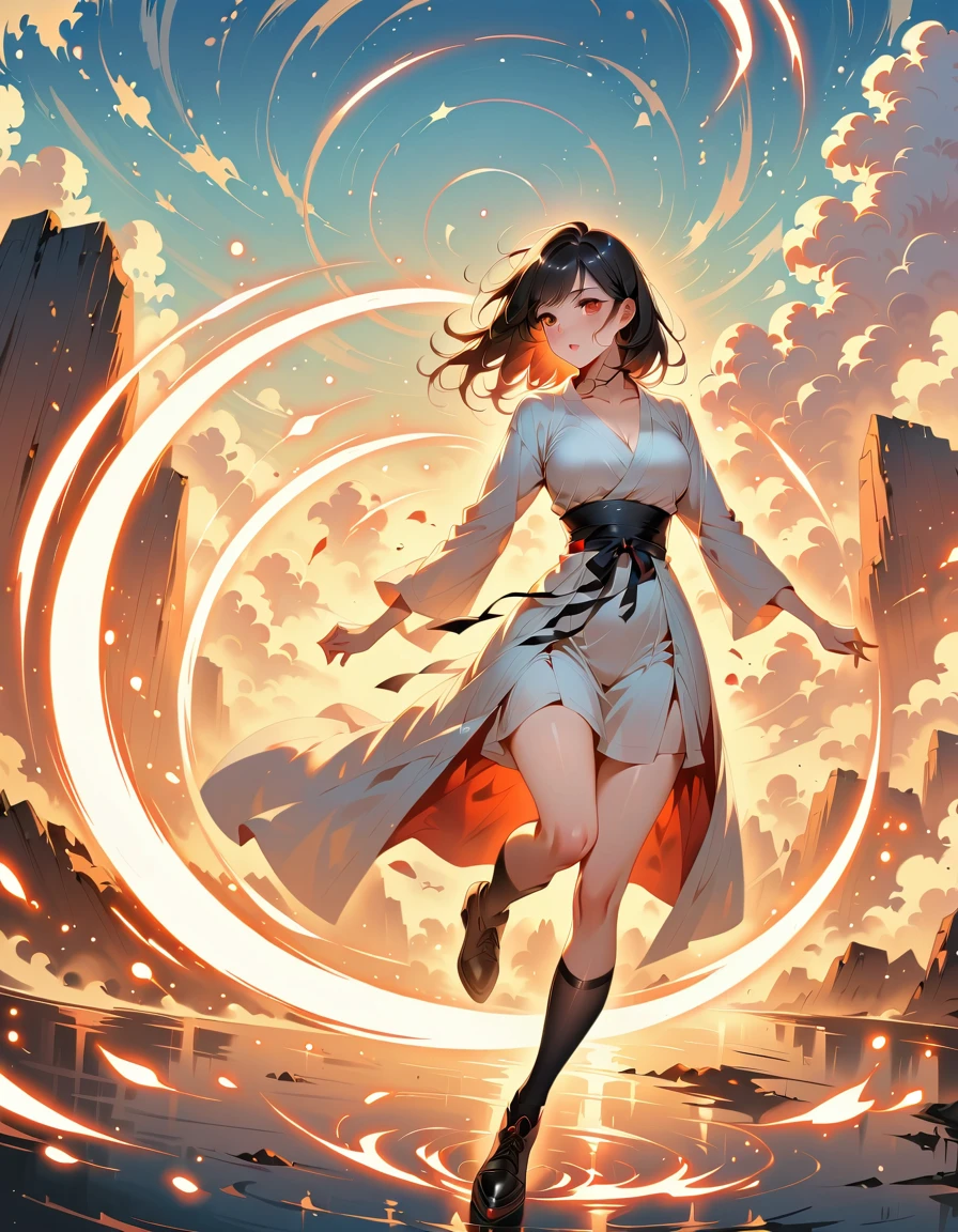 Motion Blur,Very detailed, high quality, masterpiece, fair, Motion trajectory, Motion trajectory, 1 girl, Solitary, whole body,