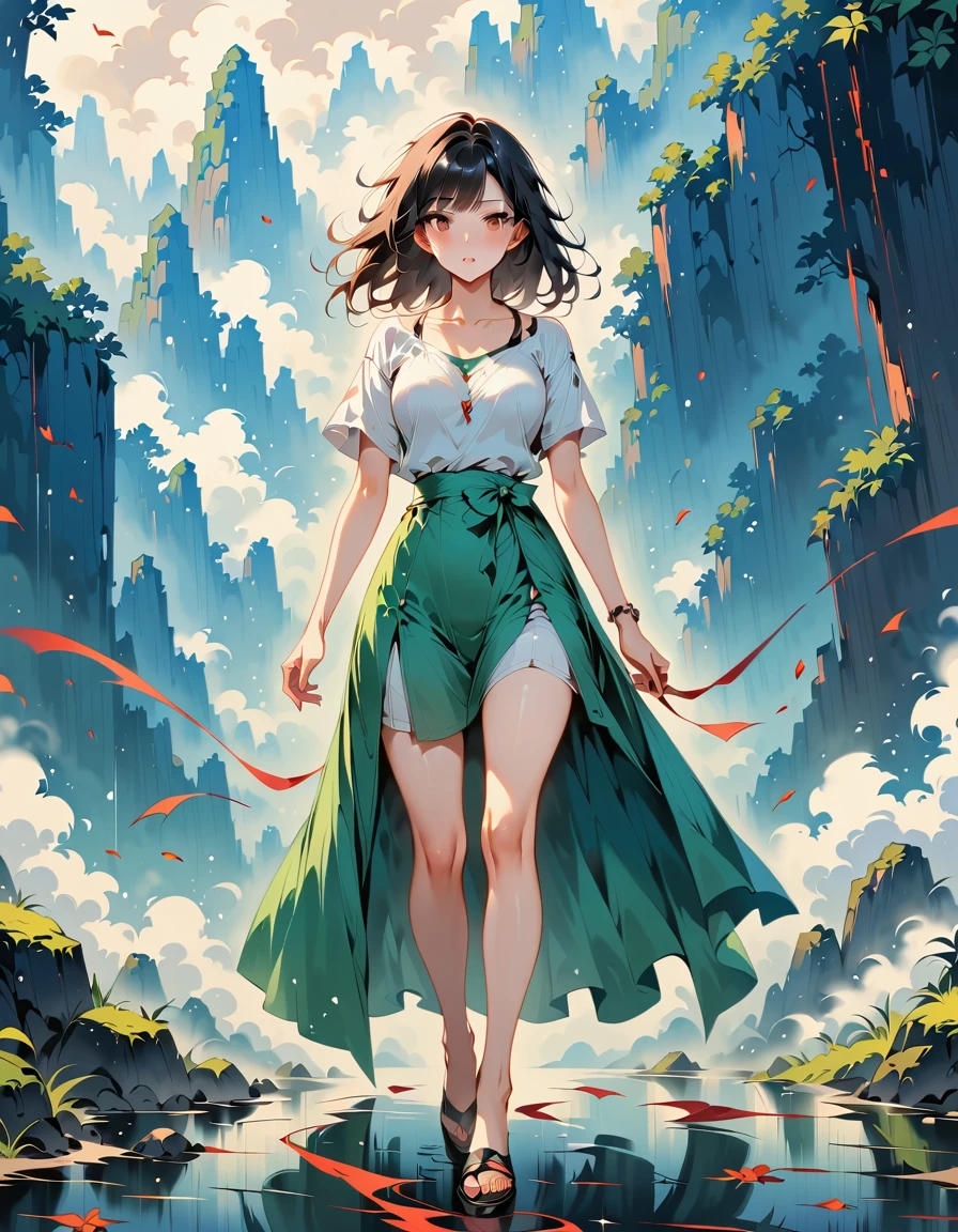 Motion Blur,Very detailed, high quality, masterpiece, fair, Motion trajectory, Motion trajectory, 1 girl, Solitary, whole body,