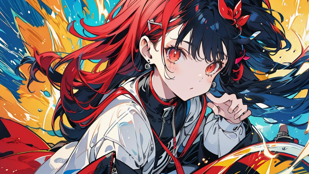 colorful beautiful girl gun cool