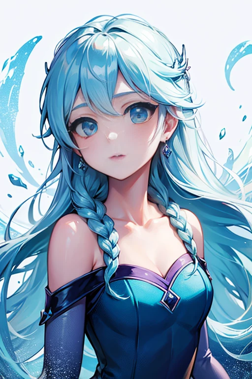 (highest quality, masterpiece), One girl, Upper Body, Looking at the audience, frozen, Elsa, White Background