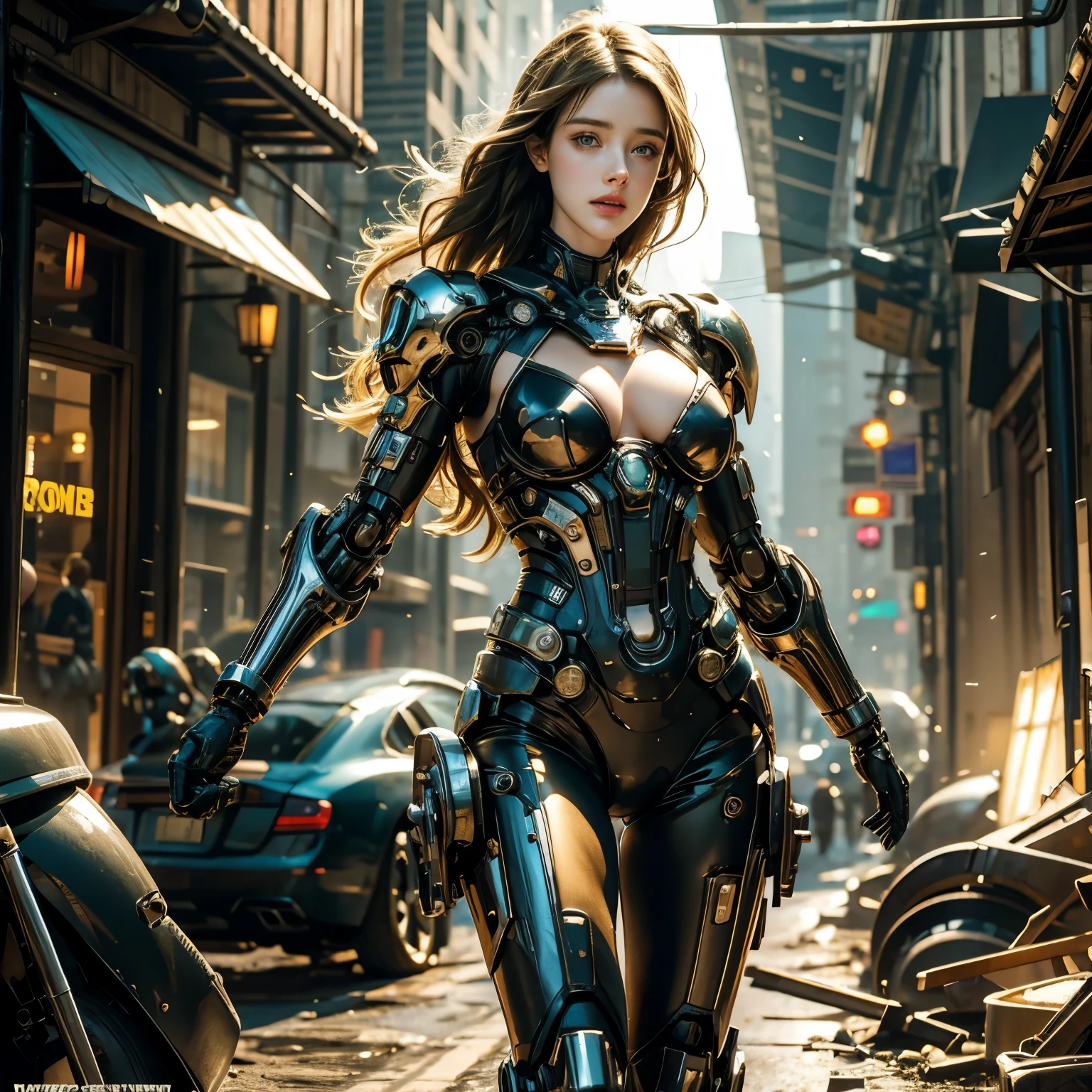 Rachel brosnahan's body defines thick cybernetic body parts.,Amber Heard, She breast size is M cup, full body, she very sexy, she have perfect body, she so beautifully,She have good eyes,She is full of charm, her poses are beautiful, close up ,blonde hair,green cloth set, close up,World collapse,apocalypse,wasteland