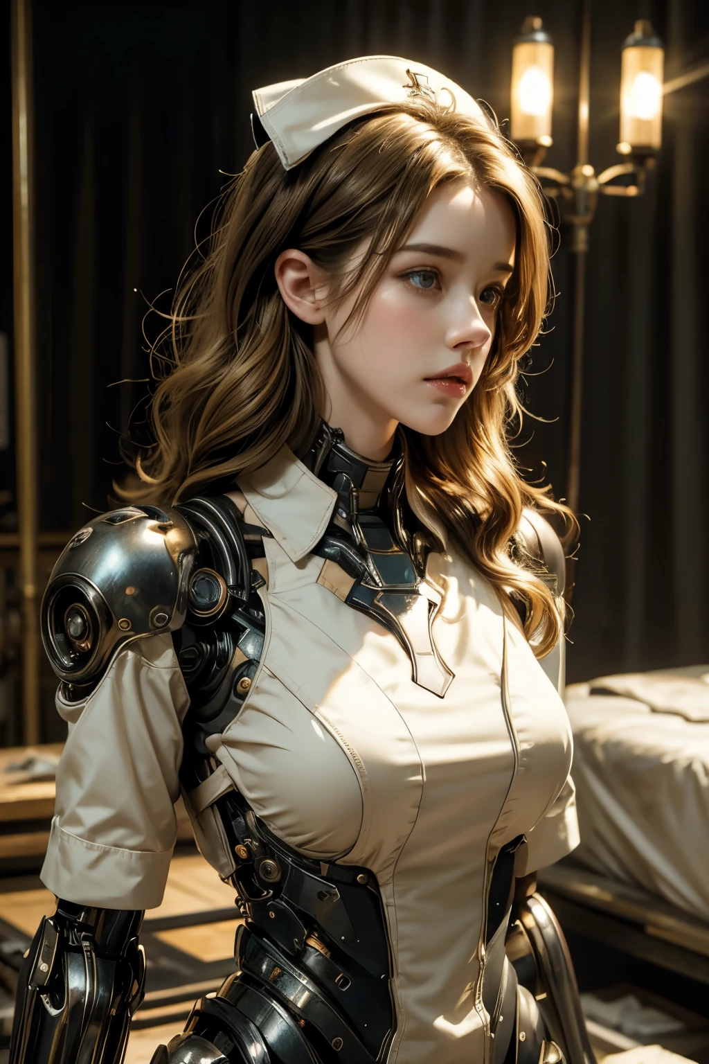 Rachel brosnahan&#39;s body defines thick cybernetic body parts.,Amber Heard, She breast size is M cup, full body, she very sexy, she have perfect body, she so beautifully,She have good eyes,She is full of charm, her poses are beautiful, close up ,blonde hair,Nurse uniform, nurse hat,close up,World collapse,apocalypse,wasteland