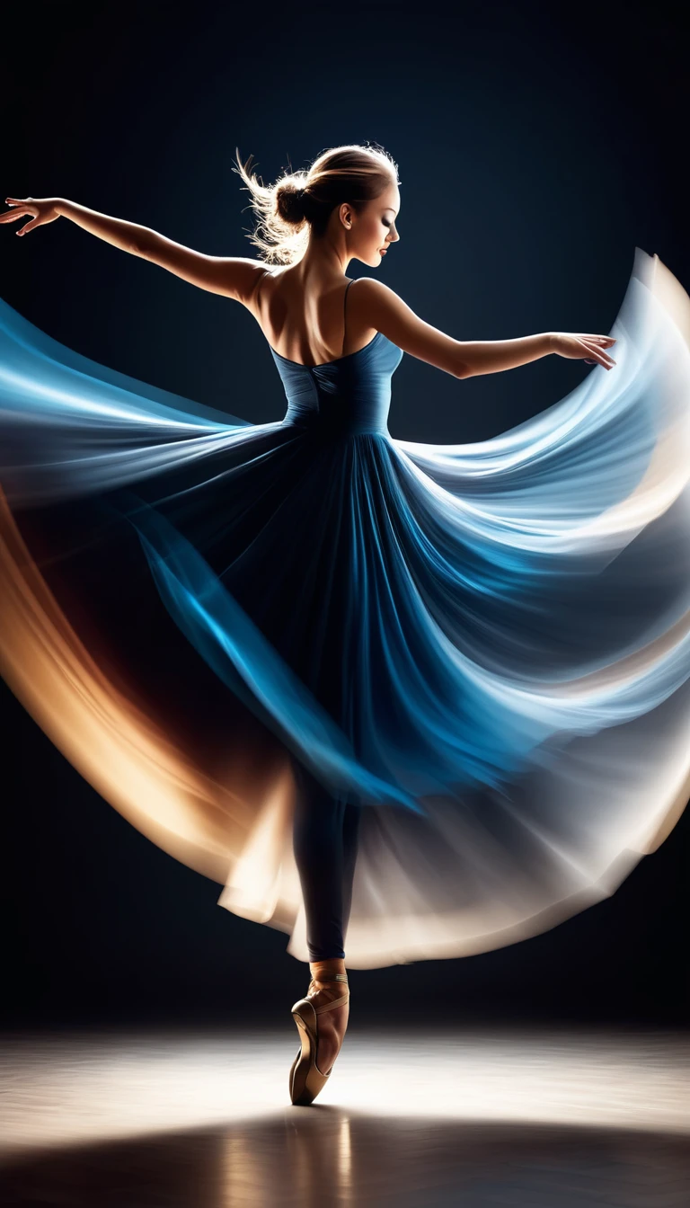 dancer twirl.Dynamic blur that creates a gradient of smooth speed. High-definition and detailed master artwork using light and shadow effects.